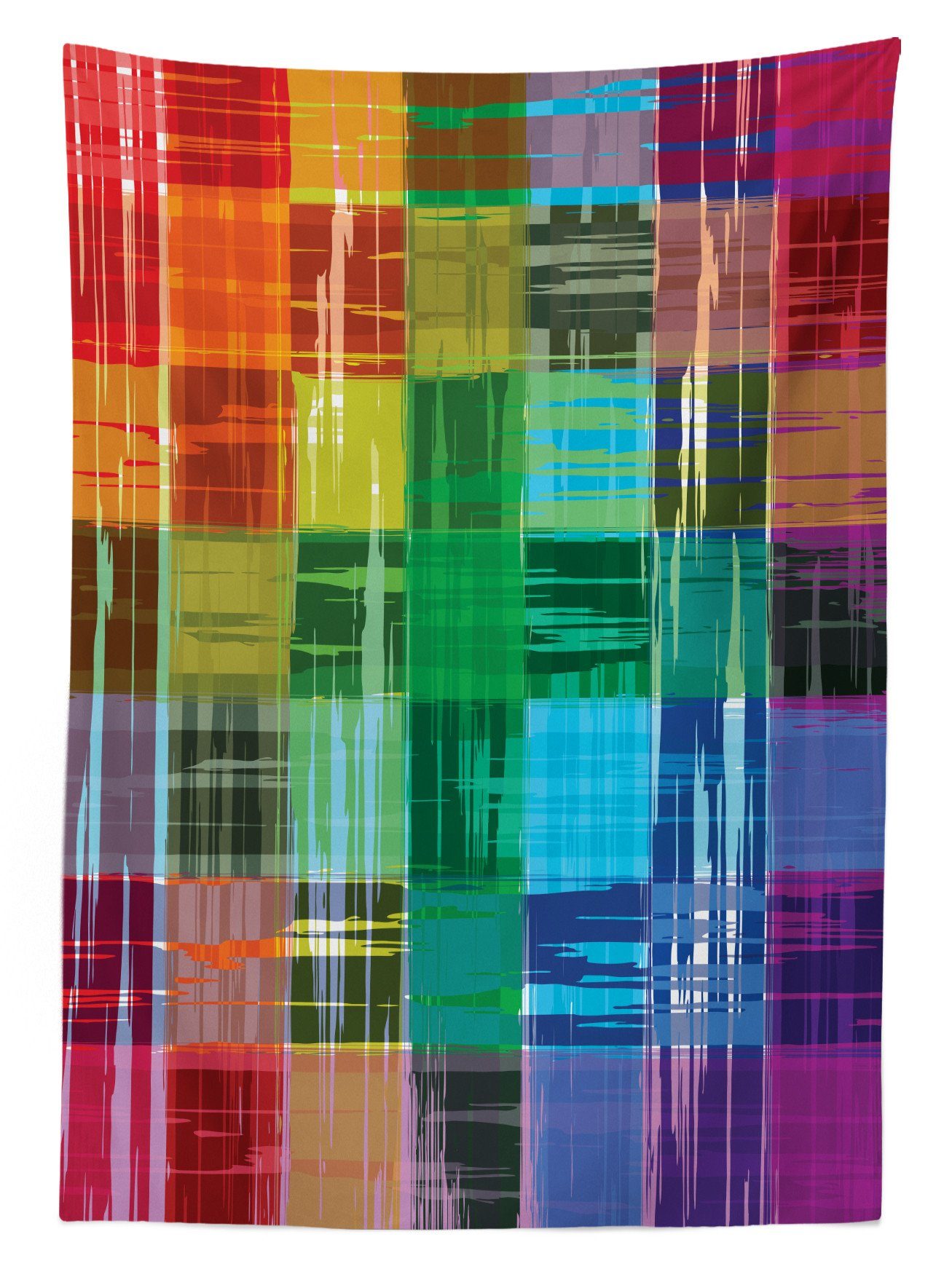 Plaid-Kunst-Muster den Rainbow Bereich Farbfest geeignet Für Farben, Waschbar Außen Abakuhaus Tischdecke Jahrgang Klare
