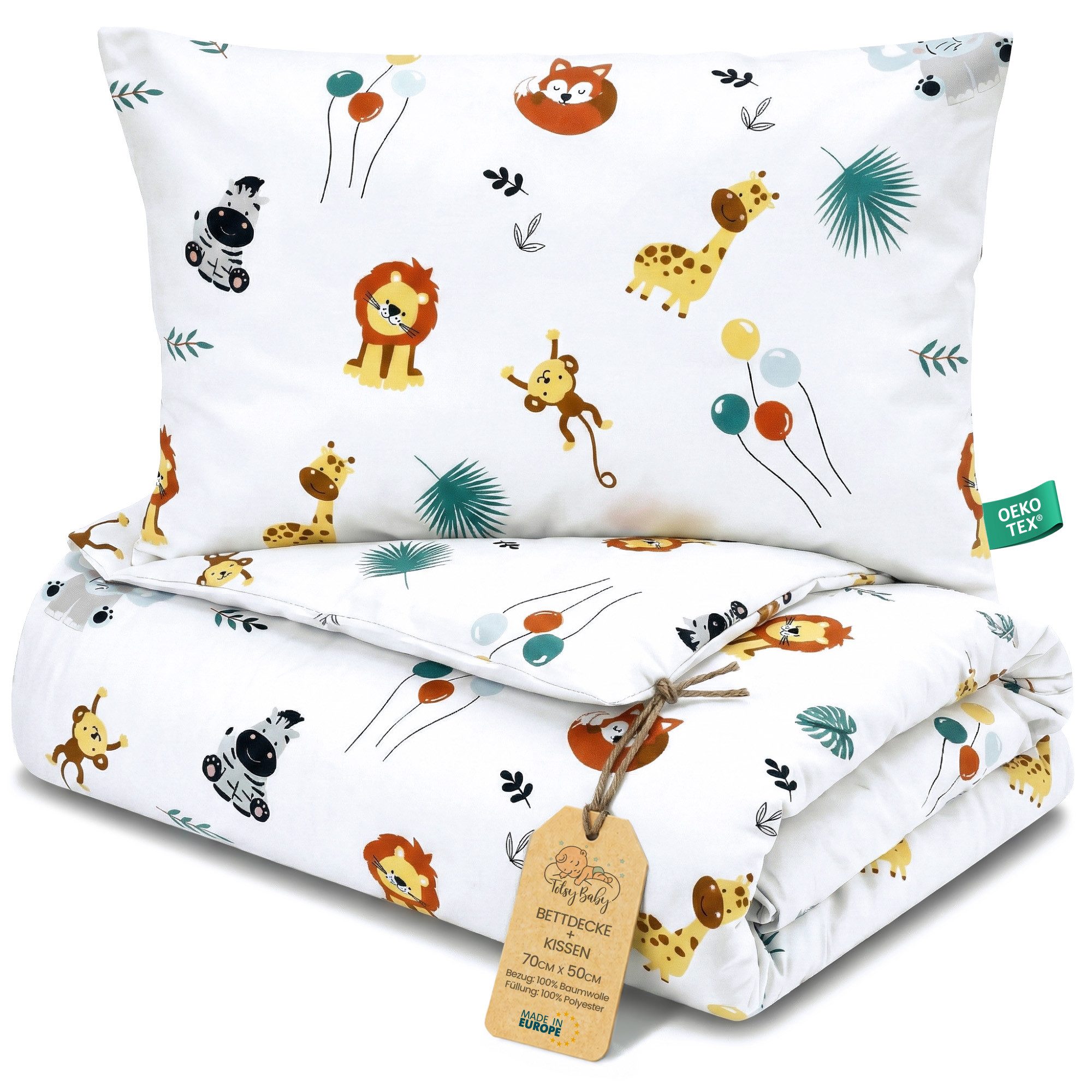 Totsy Baby Babybettwäsche Kinder Bettdecke ohne Bezug – Baby Decke und Kissen Set aus Baumwolle