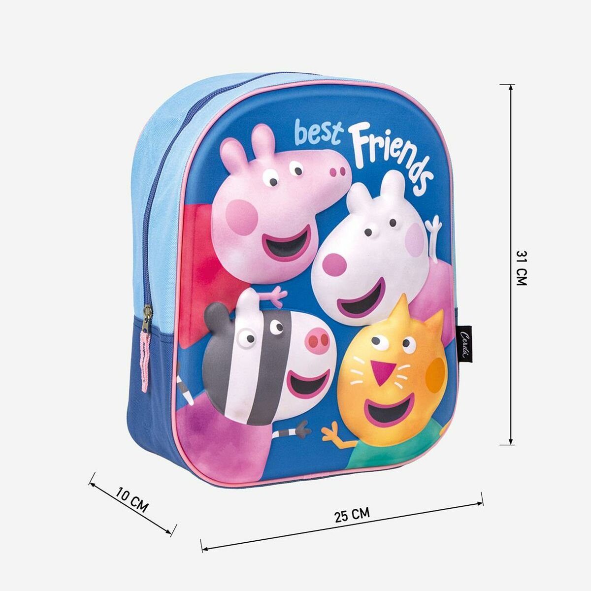 Peppa Pig Rucksack Kinderrucksack 3D cm x x Blau Peppa Pig 33 10 25