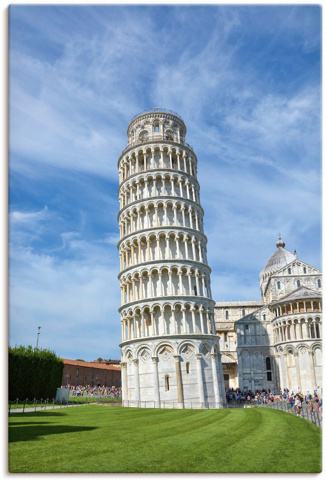 Artland Wandbild Der schiefe Turm Leinwandbild, Größen Italien, von Poster St), Pisa in Wandaufkleber (1 Alubild, oder in Gebäude als versch