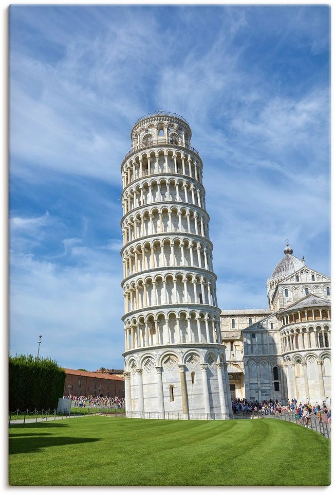 Artland Wandbild Der schiefe Turm von Pisa in Italien, Gebäude (1 St), als  Alubild, Leinwandbild, Wandaufkleber oder Poster in versch. Größen