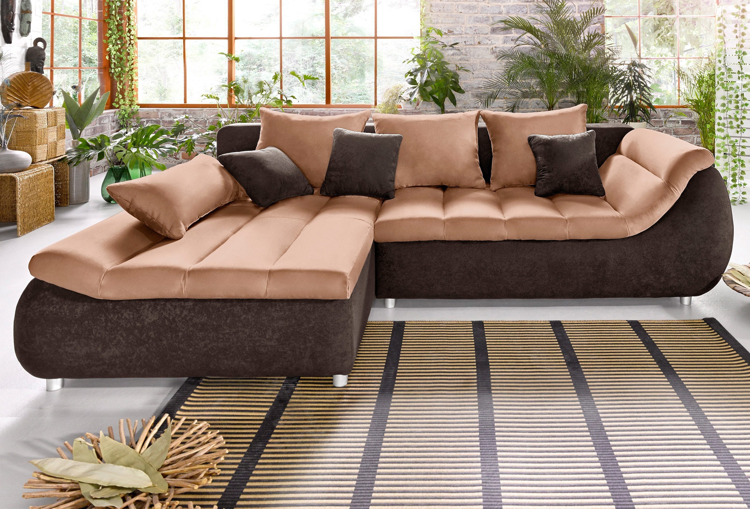 INOSIGN Ecksofa "Imola modern und elegant, bequem, aktuelle Steppung im Sit günstig online kaufen