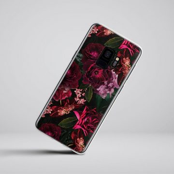 DeinDesign Handyhülle Rose Blumen Blume Dark Red and Pink Flowers, Samsung Galaxy S9 Silikon Hülle Bumper Case Handy Schutzhülle