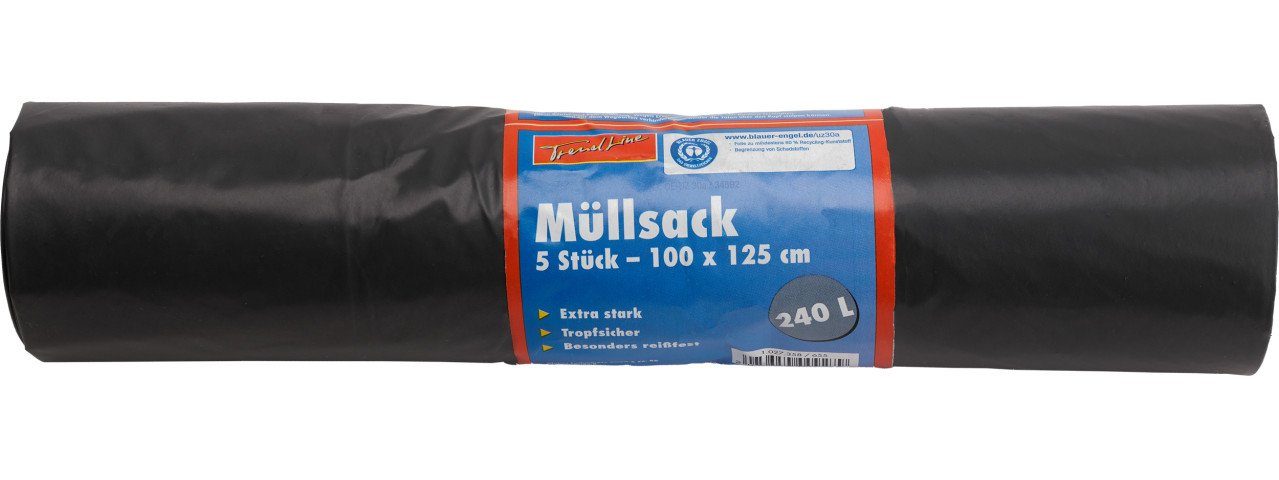 Trend Line Müllsack Trendline Müllsack 240 L, 55mµ, grau, 5 Stück