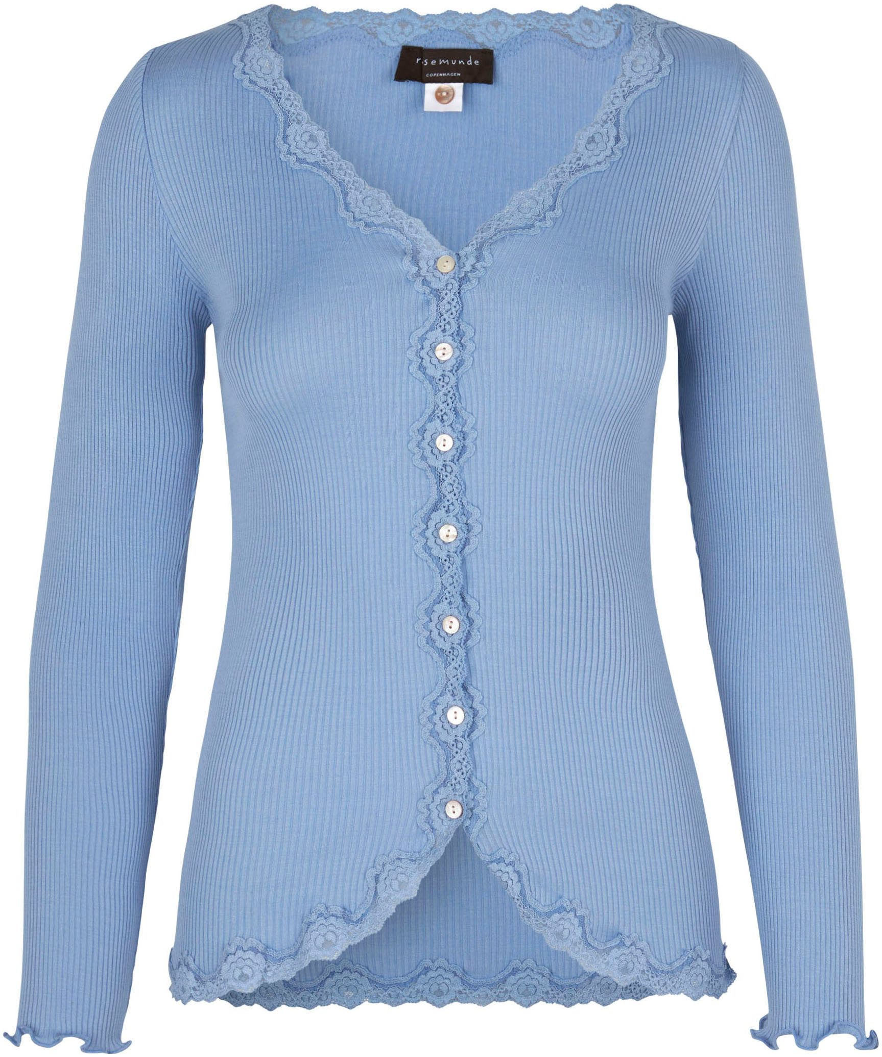 rosemunde Strickjacke Babette Silk Cardigan Vintage-Spitzenbesatz, Perlmutt günstig online kaufen