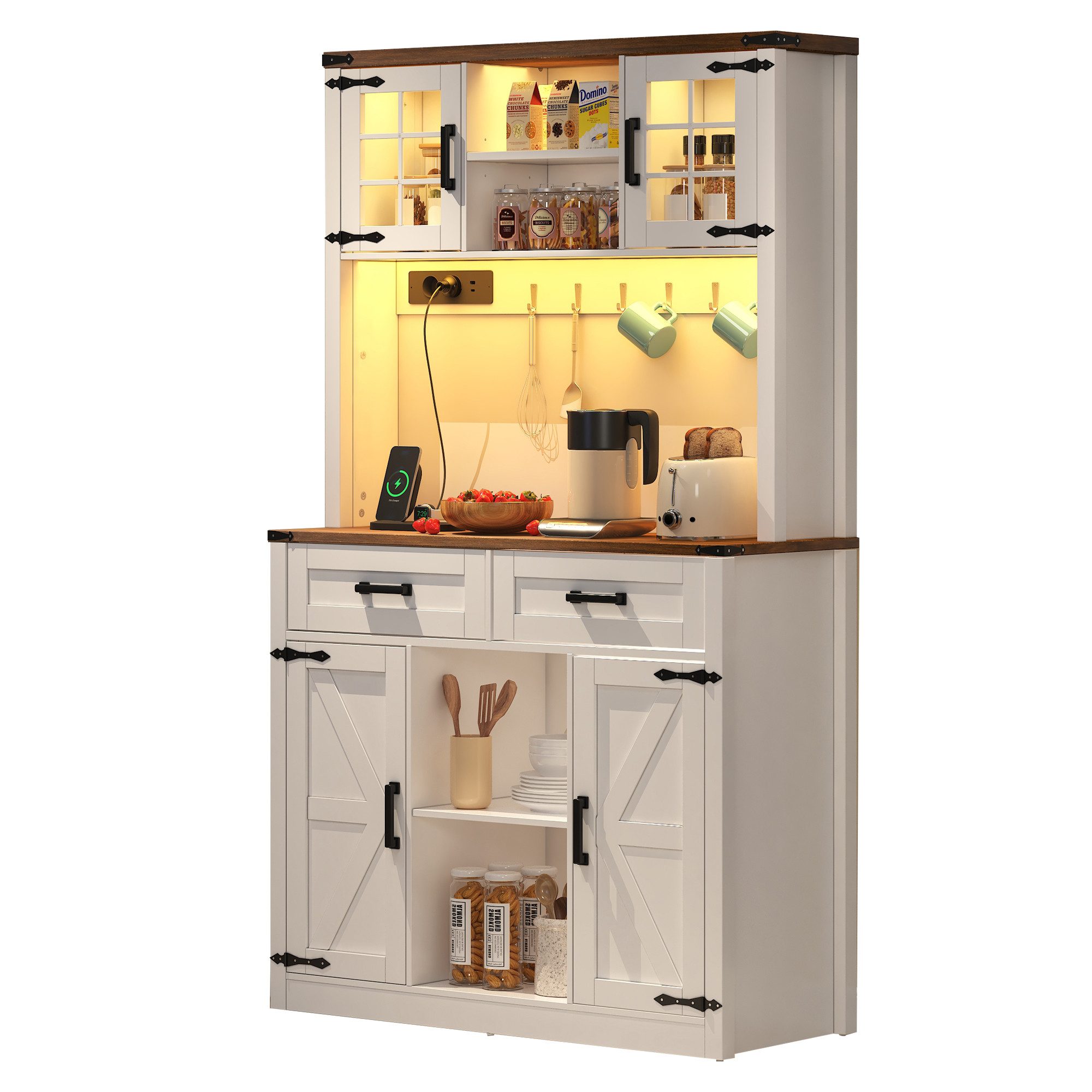 HAUSS SPOLE Sideboard 172cm LED-Barschrank Buffetschrank günstig online kaufen