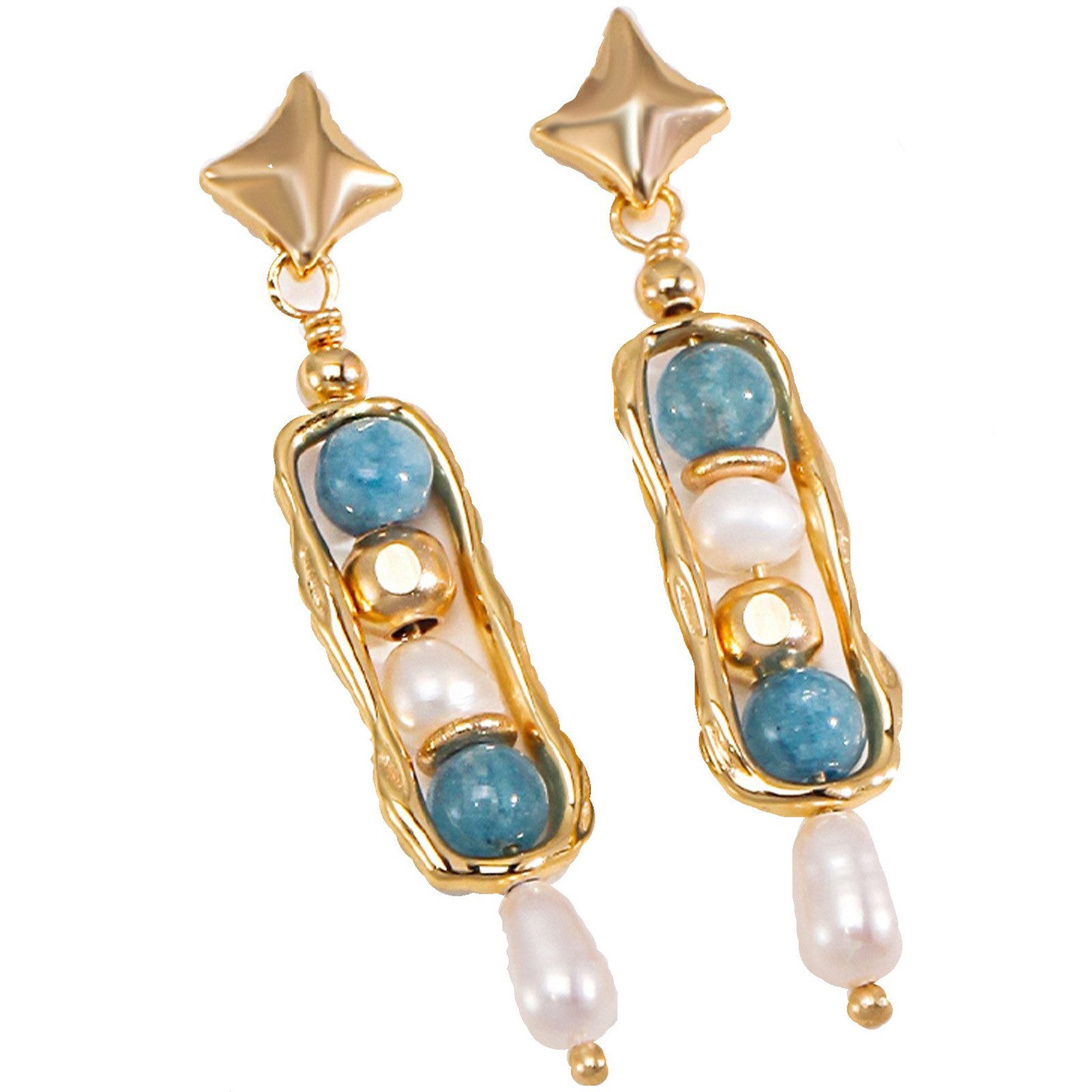 Jumpeak Paar Ohrhänger ohrringe silber925,perlen ohrringe,mondstein ohrringe,ohrringe mädchen, 18kohrringevergoldet,geschenk schwester,damen geschenk,geschenktochter