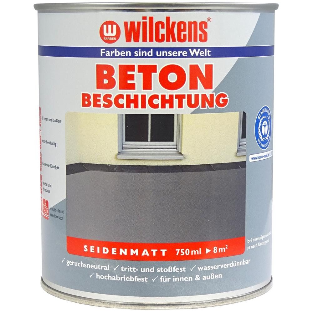 Wilckens Farben Zementfarbe Betonbeschichtung LF, seidenmatt, Kieselgrau RAL 7032, 750 ml