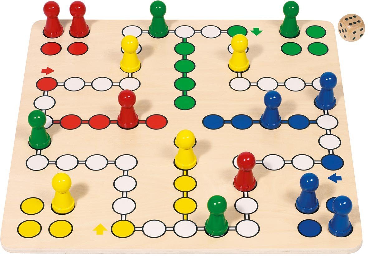 goki Spiel Brettspiel Ludo, Gesellschaftsspiel, XXL