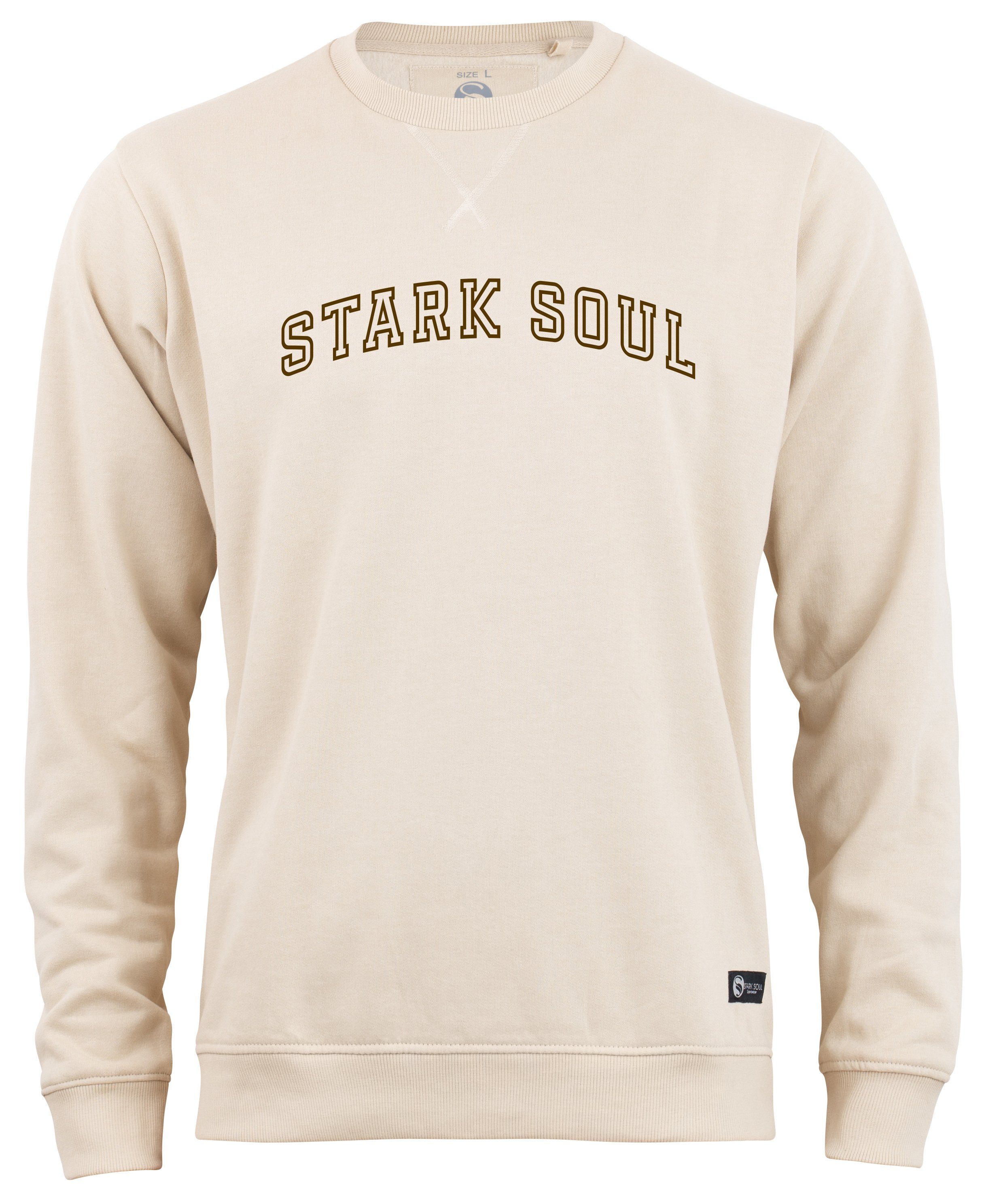 Stark Soul® Sweatshirt Stark Soul Sweatshirt "College" Rundhals-Sweater Unisex Beige