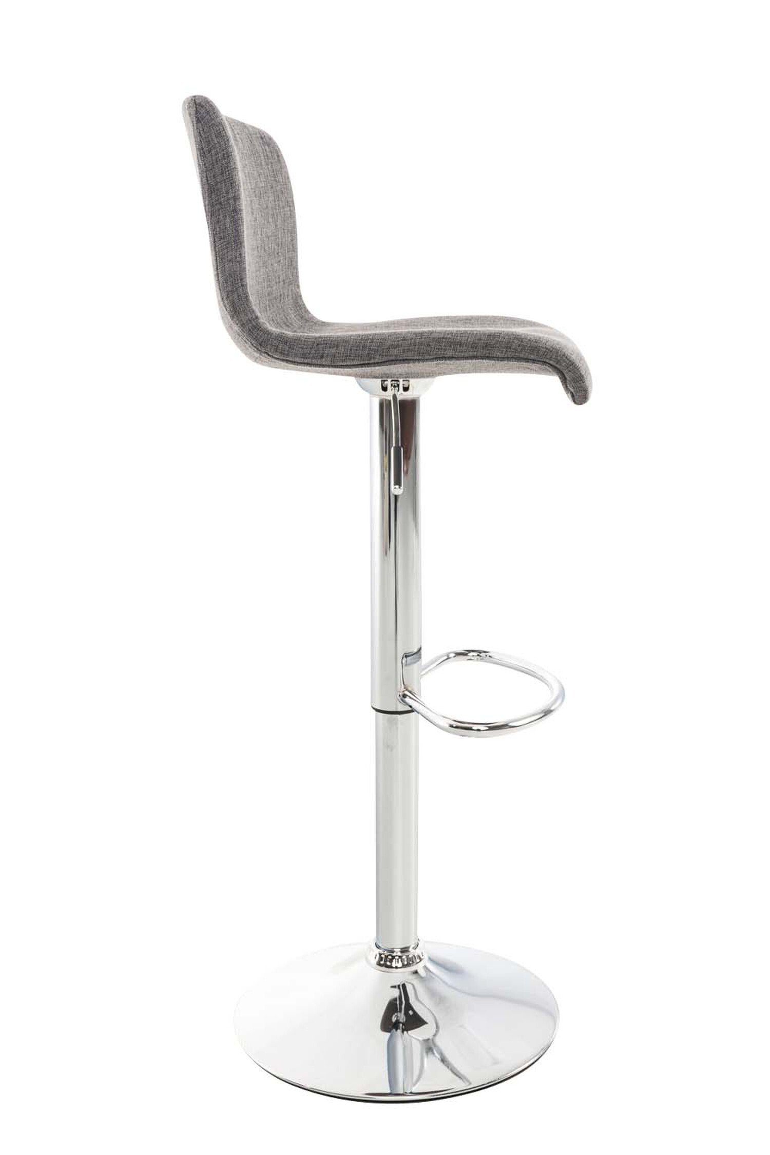 Hellgrau Sitzfläche: Hocker Metall TPFLiving Theke - Gestell Tresenhocker), für Hoover - Chrom & Stoff Fußstütze Barhocker Küche (mit -