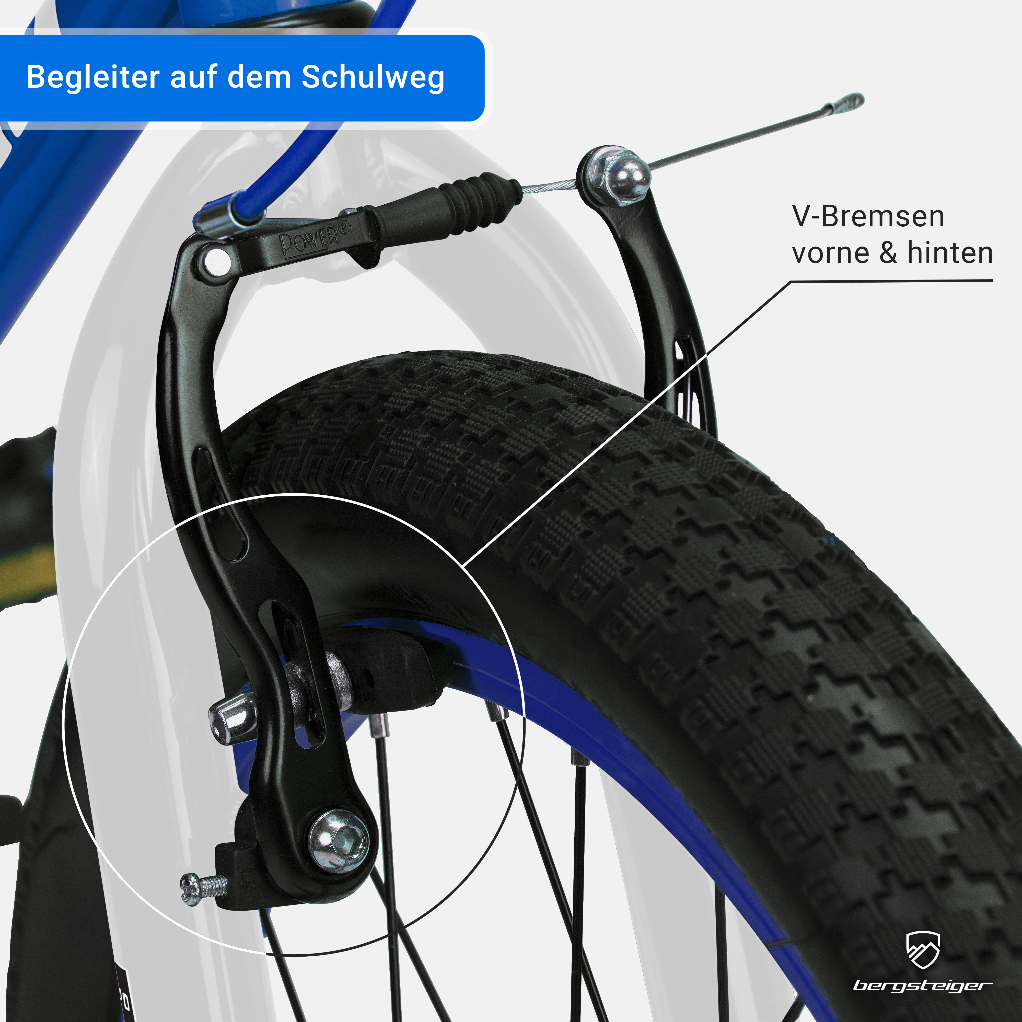 bergsteiger Kinderfahrrad Monaco 20 Zoll BMX, geeignet für 6 - 9 Jahre, Mädchen, Jungen, 1 Gang, V-Brakes