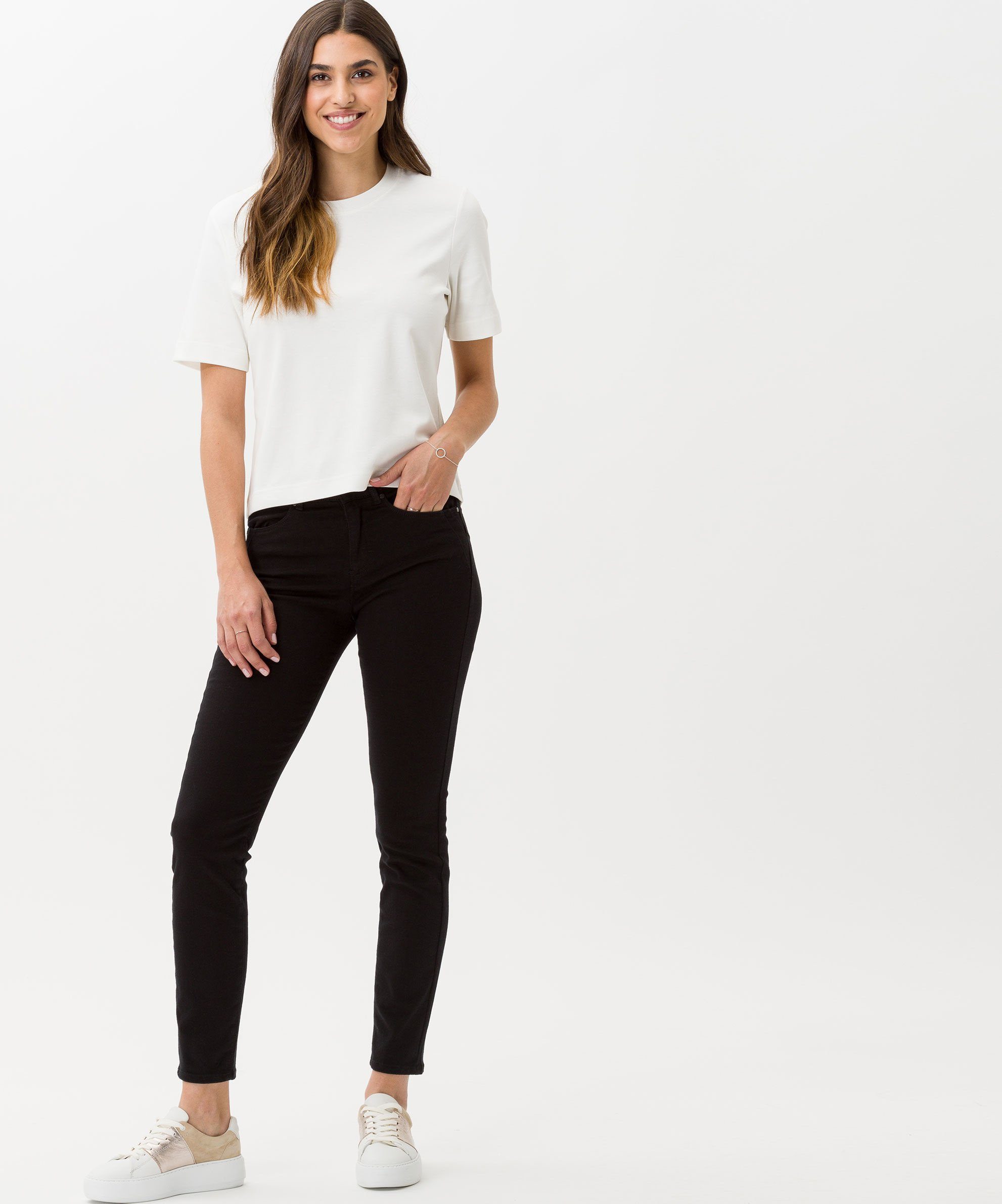 black clean Röhrenjeans Skinny-fit-Jeans Brax perma