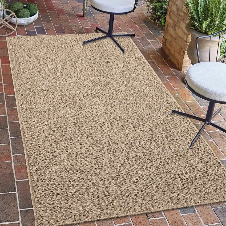 Outdoorteppich Schicker Outdoorteppich in Sisal-Optik für Balkon, Terrasse  und Garten, Teppich-Traum, rechteckig, Höhe: 5 mm