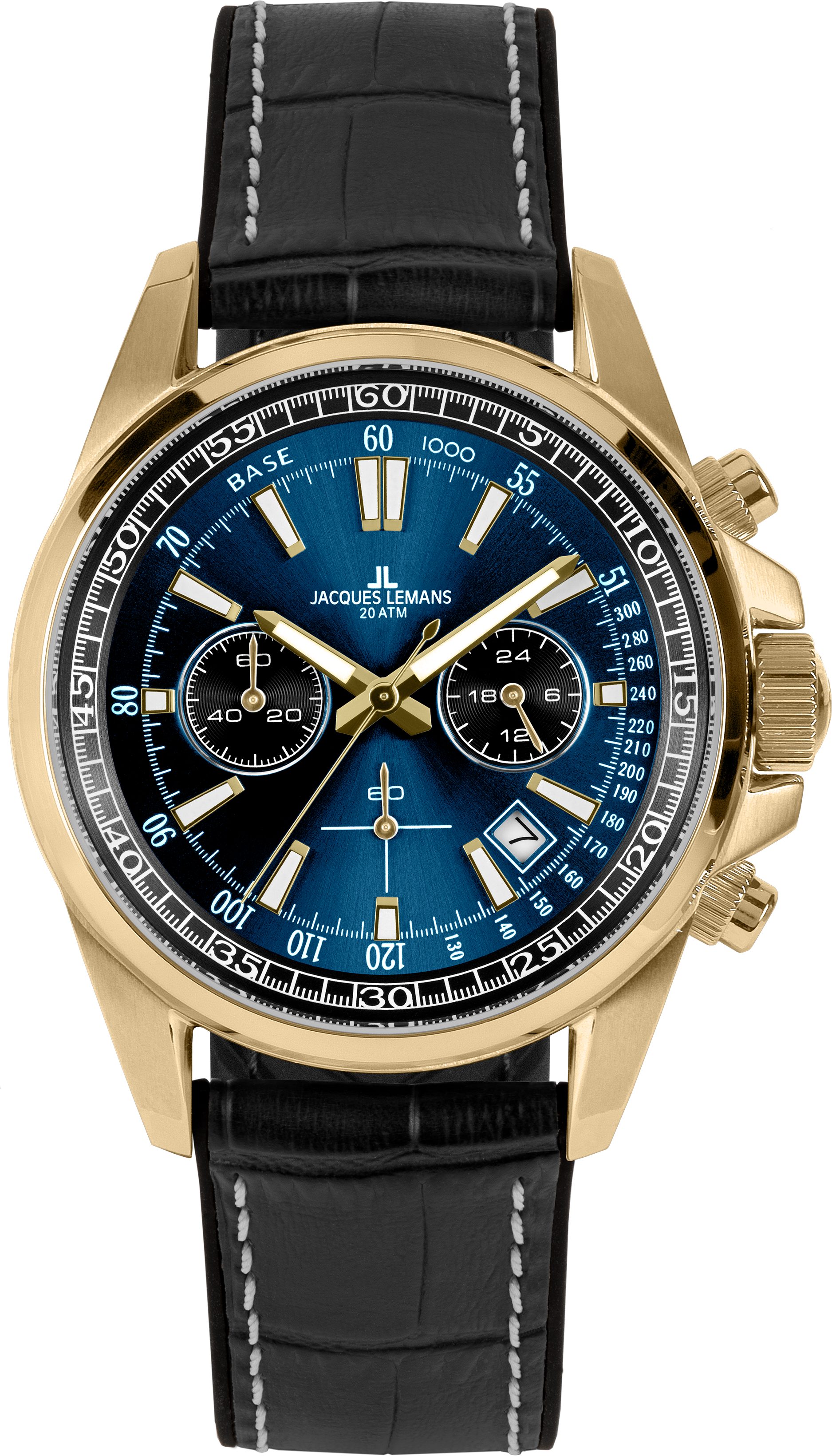 Jacques Lemans Chronograph Liverpool 1-2117ZH, Quarzuhr, Armbanduhr, Herrenuhr, analog, Tag, Stoppfunktion
