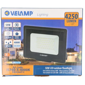 Velamp LED Taschenlampe Velamp PADLIGHT5, SMD LED Strahler, 50W IP65, schwarz 4000K