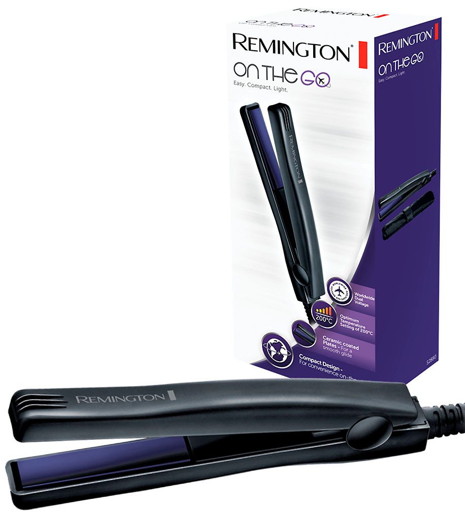 Remington Mini-Reiseglätteisen S2880 Keramik-Beschichtung, Mini-Reise-Haarglätter, On The Go, Frauen & Männer Haarstyling lila|schwarz