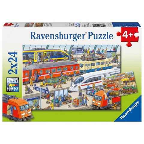 Ravensburger Puzzle Ravensburger Kinderpuzzle - 09191 Trubel am Bahnhof - Puzzle für..., 24 Puzzleteile