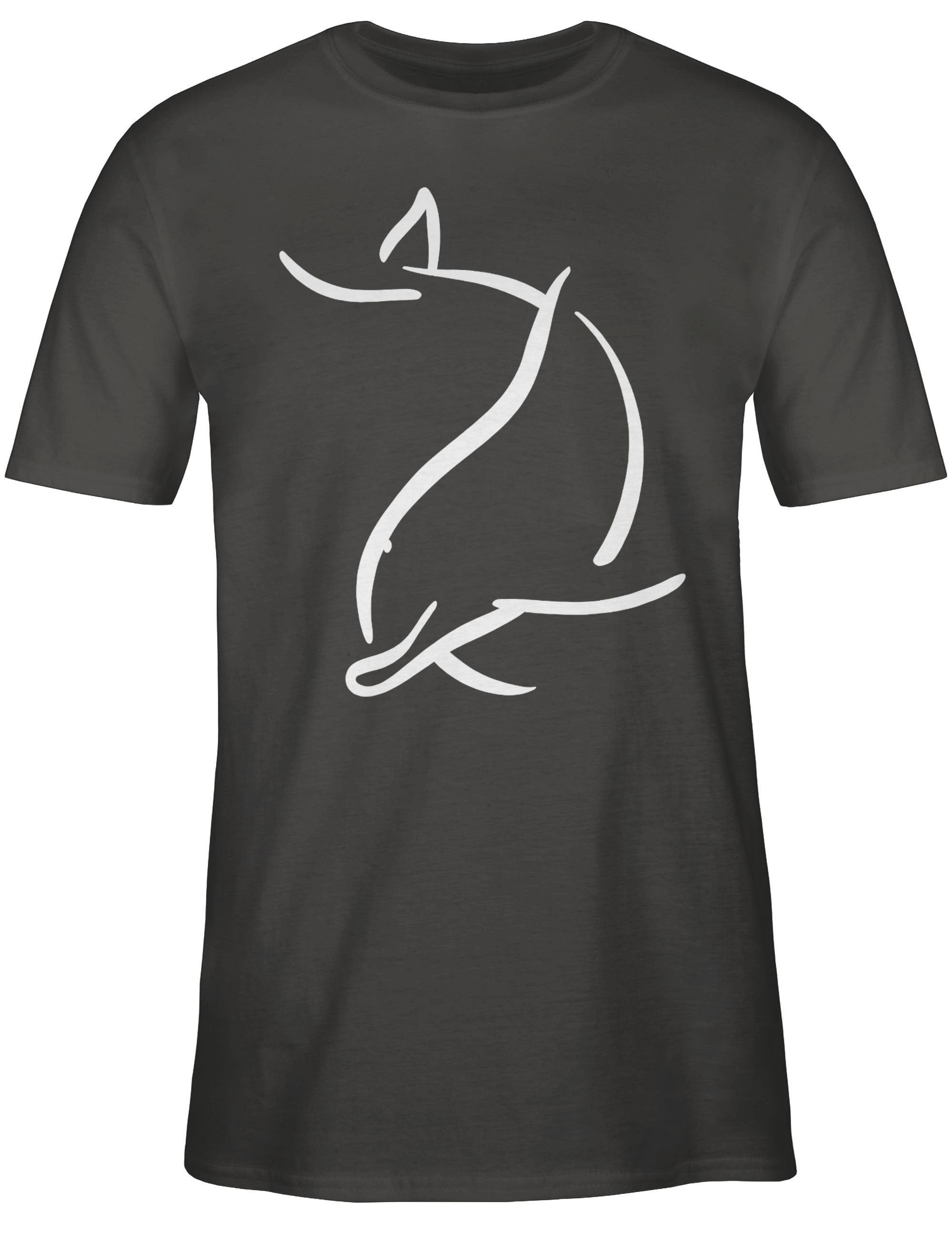 Shirtracer T-Shirt Simpler Delfin - Tiere Zubehör - Herren Premium T-Shirt tshirt delfin - fun shirt - t shirts männer 2 Dunkelgrau