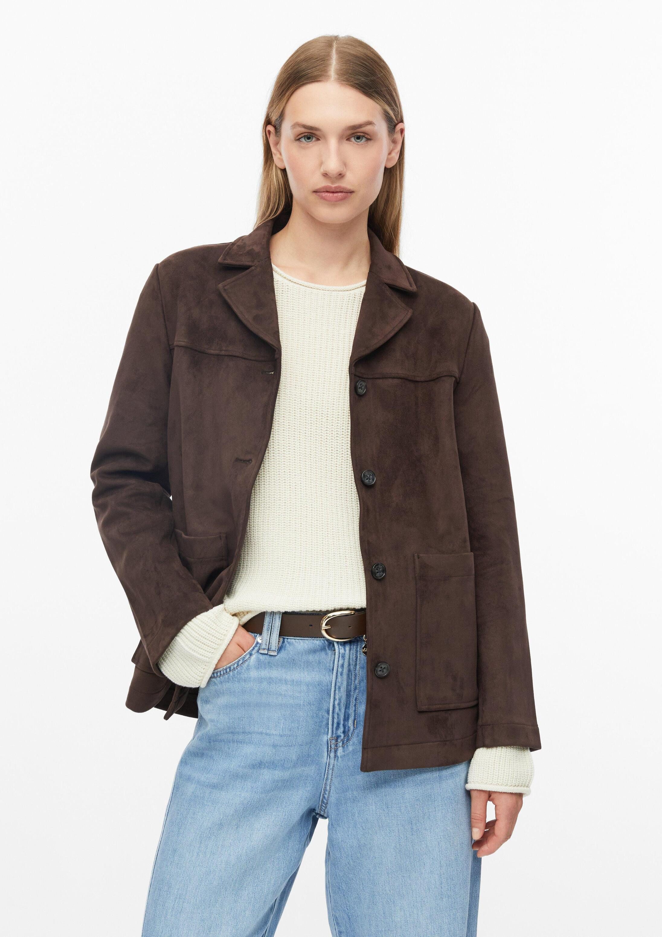 s.Oliver Funktionsjacke Indoor-Jacke Jacke in Velourslederoptik