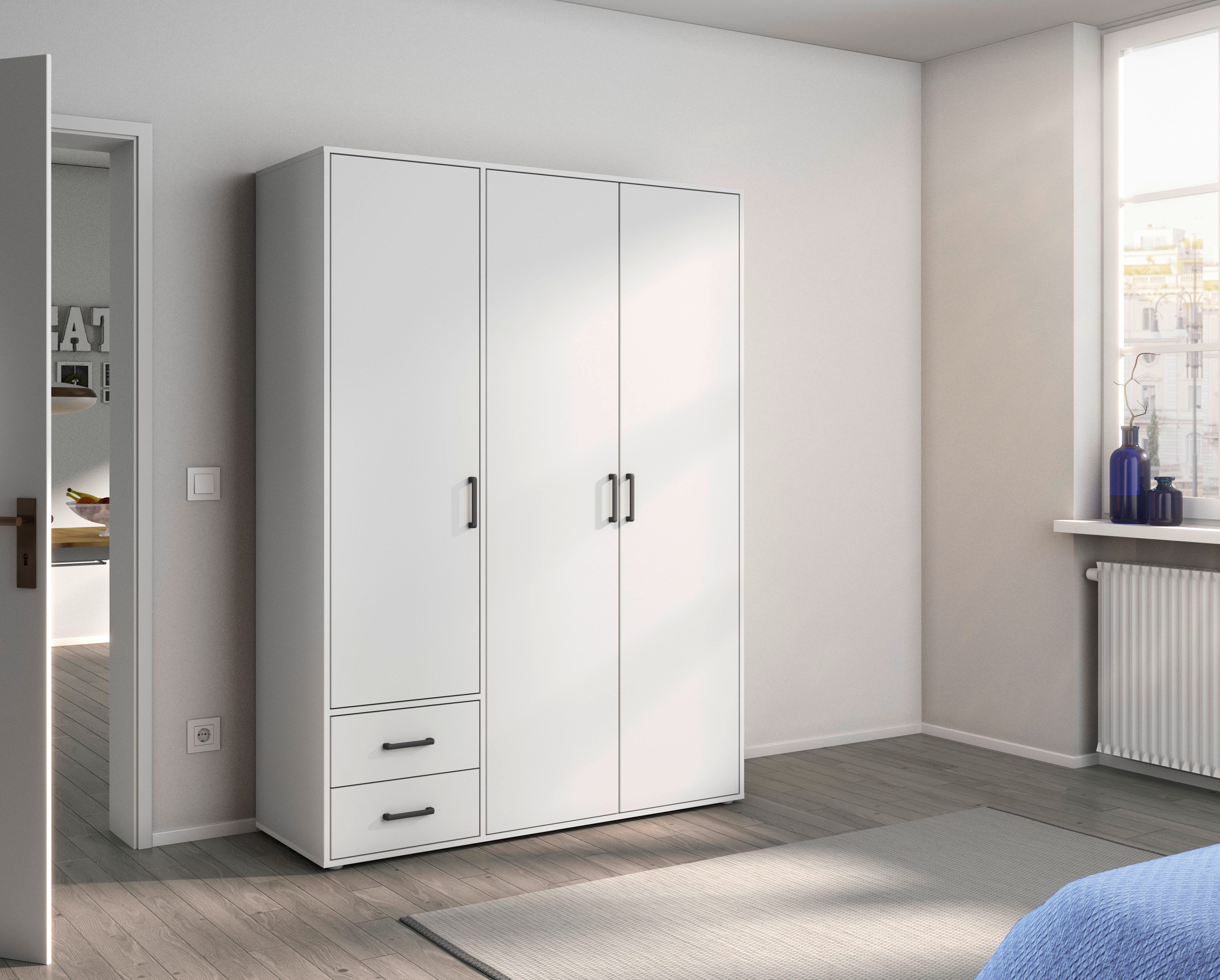 rauch Drehtürenschrank Kleiderschrank Schrank Garderobe Wäscheschrank VOYAGER (in 3 verschiedenen Ausstattungen BASIC/CLASSIC/PREMIUM) mit 2 modernen Griffvarianten, mit Außenschubladen MADE IN GERMANY
