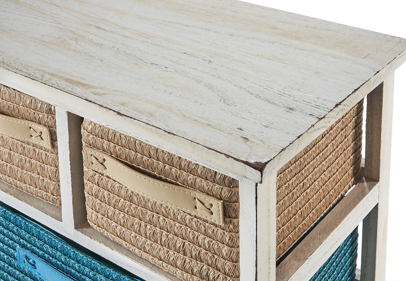 Kobolo Regal Holzregal white washed mit 5 Schubfächern – Bild 4 von 5