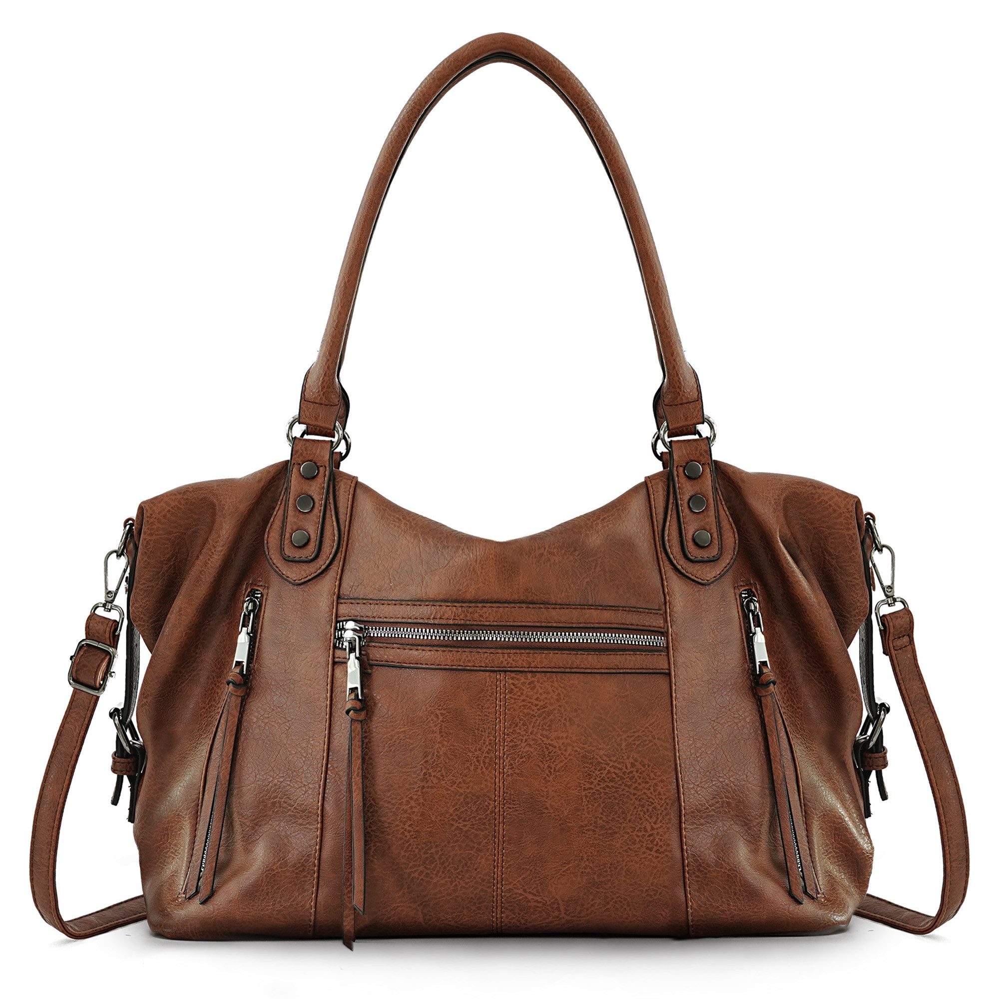 TANTOMI Handtasche Damenhandtasche Mittelgroße Crossbody Tasche, Mehreren Taschen, Vintage Shopper für Arbeit, Shopping, Alltag und Reisen