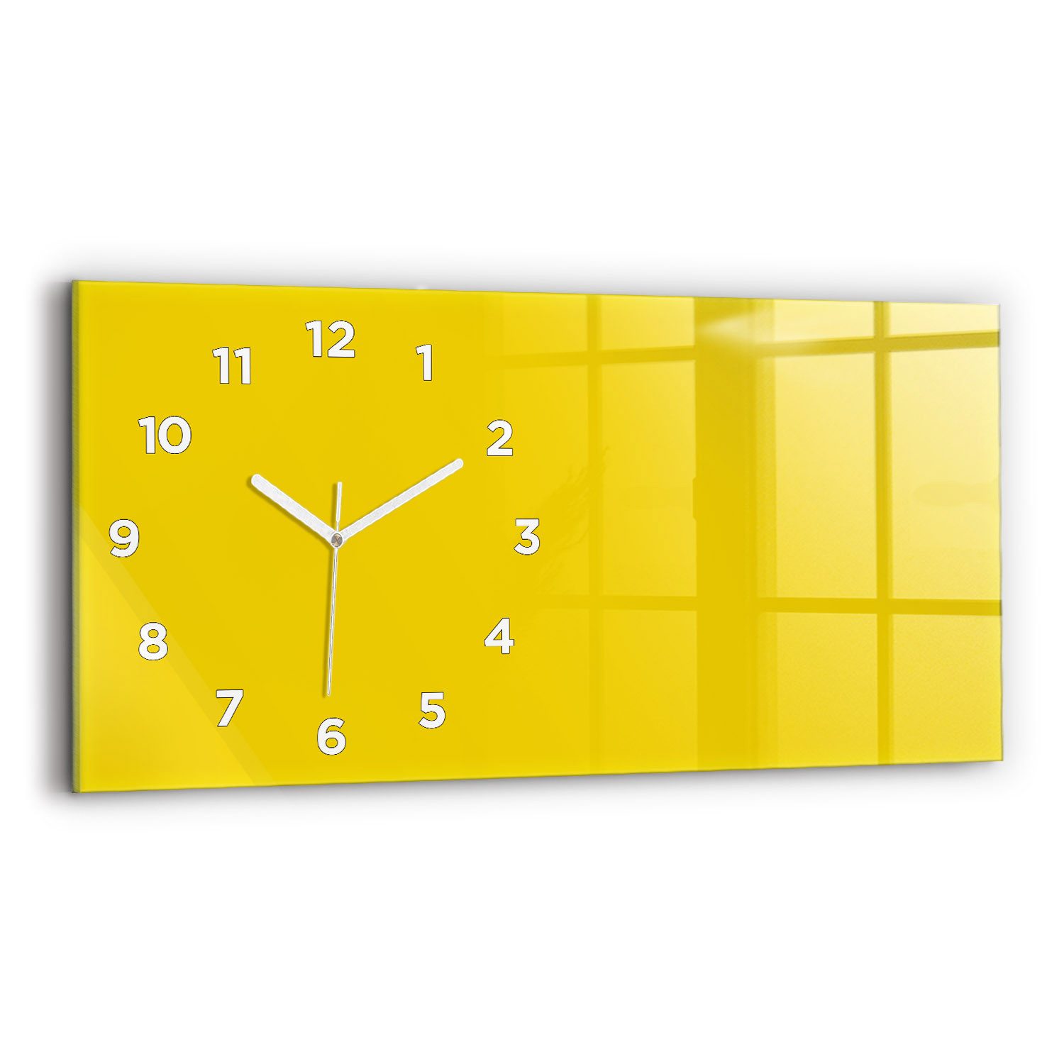Tulup Wanduhr Glasuhr Rechteckige Wanduhr 60x30 cm Uhr aus Gehärtetem Glas