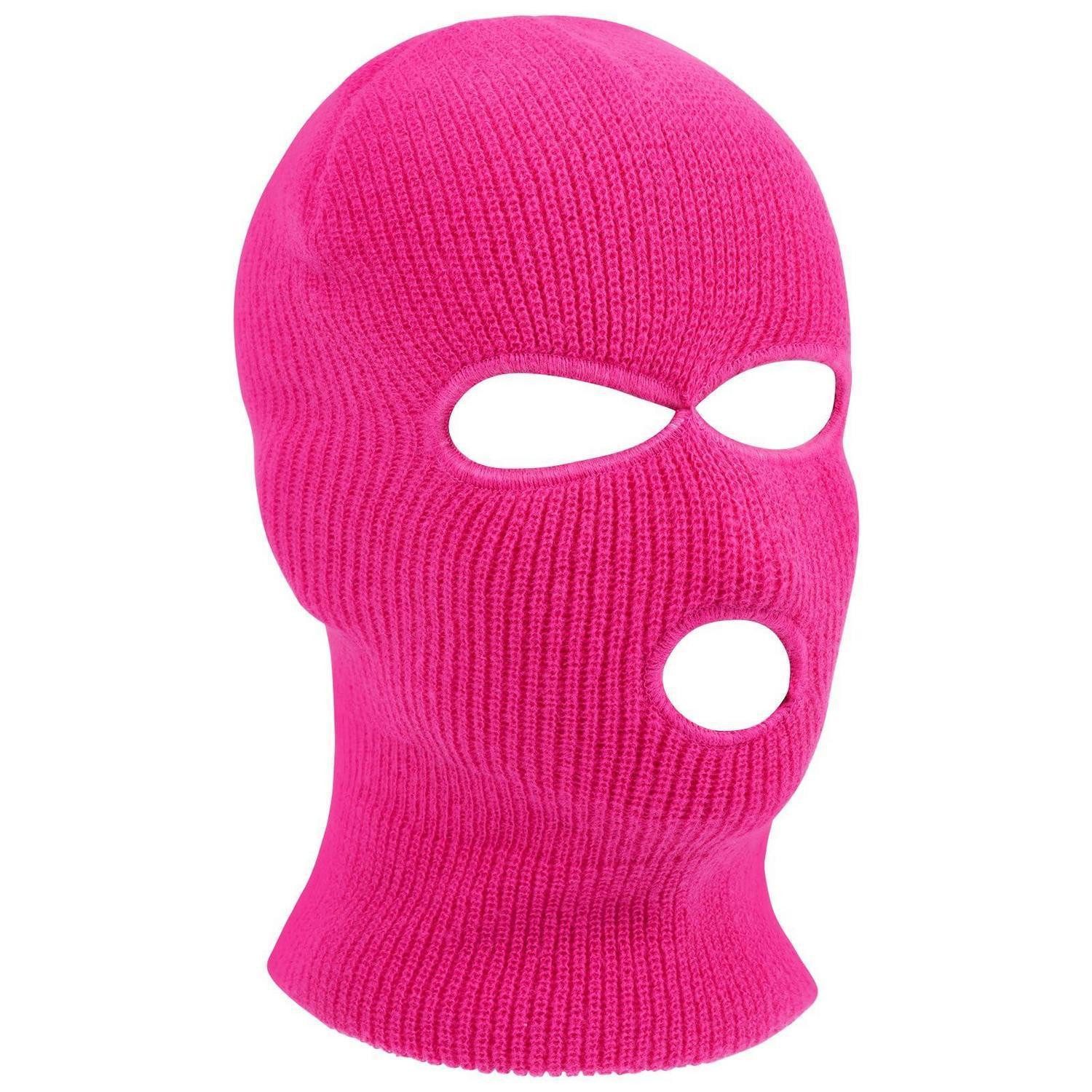 LuxusKollektion Sturmhaube Balaclava 3 Loch Sturmmaske Sturmhaube #1 Rosarot Einheitsgröße