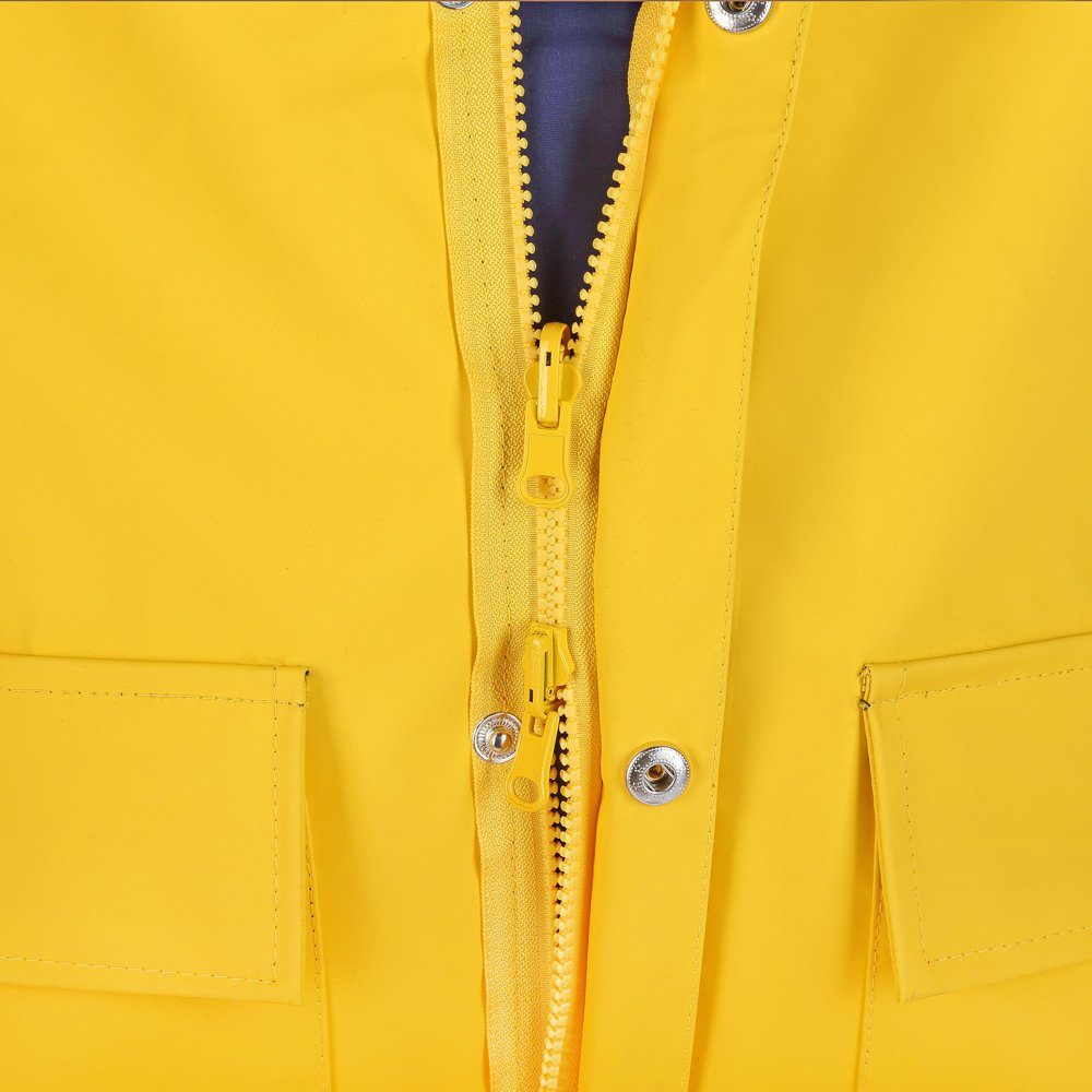 FRIESEN Friesennerz Regenjacke Original Friesennerz Büro oder Watt? - Regenmantel Erwachsene & Kinder Wasserabweisend, Winddicht, Wendbar, Kapuze, Reißverschluss, Knöpfe