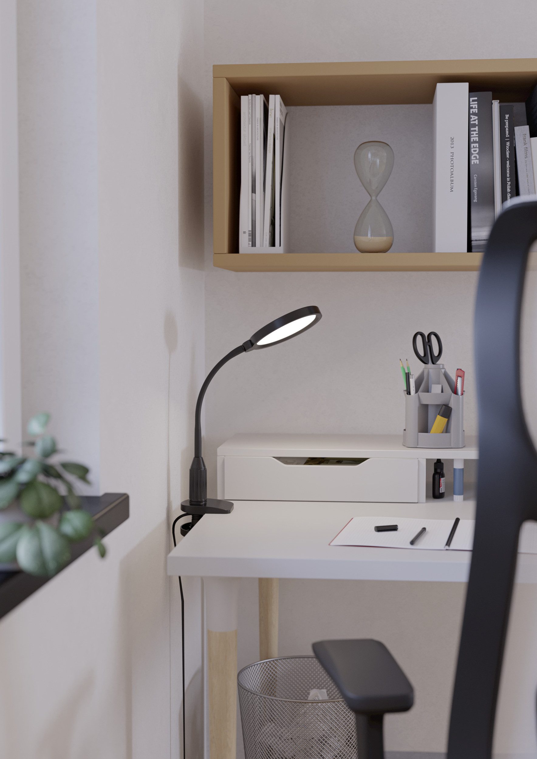 EGLO Klemmleuchte LAURO Klemmlicht - Kunststoff - LED - 1X5,5W - IP20, Dimmfunktion, Farbwechsel, mehrere Helligkeitsstufen, LED fest integriert, Neutralweiß, Kaltweiß, Warmweiß, Klemmlampe, Schreibtischlampe, Leselampe, L26,5 x B14 x H37,5 cm