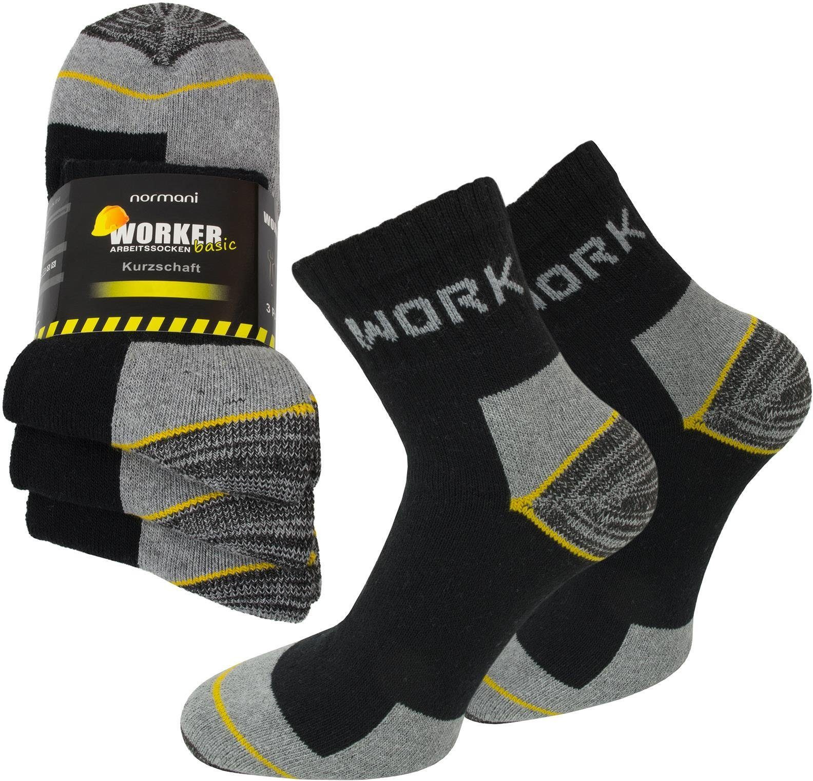 normani Basicsocken 6 Paar Kurzschaft-Arbeitssocken Work Short (6er-Set, 6 Paar) reißfest, scheuerbeständig