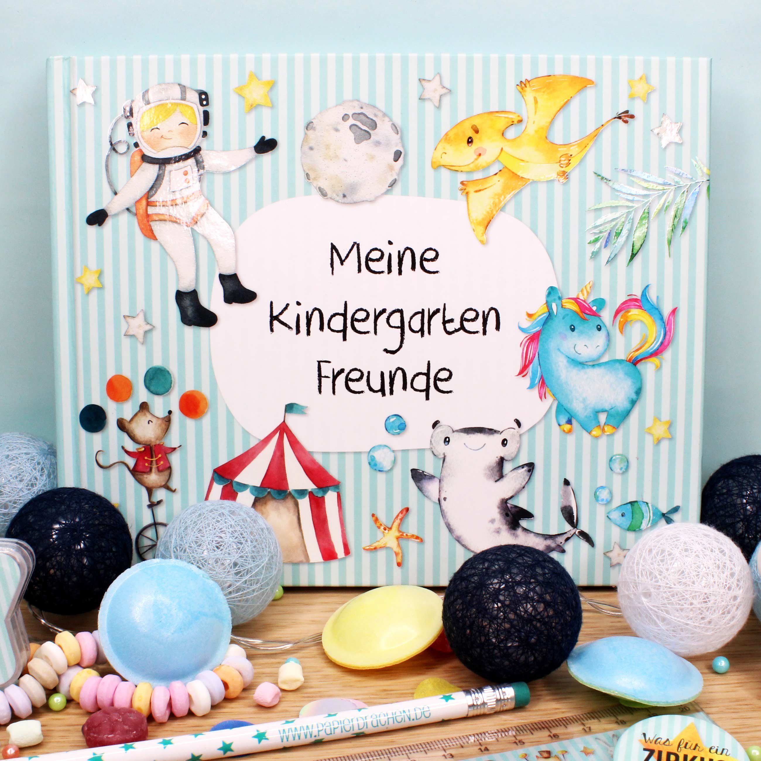 - PAPIERDRACHEN Tagebuch für Kinder Türkis Freundebuch Schulfreunde