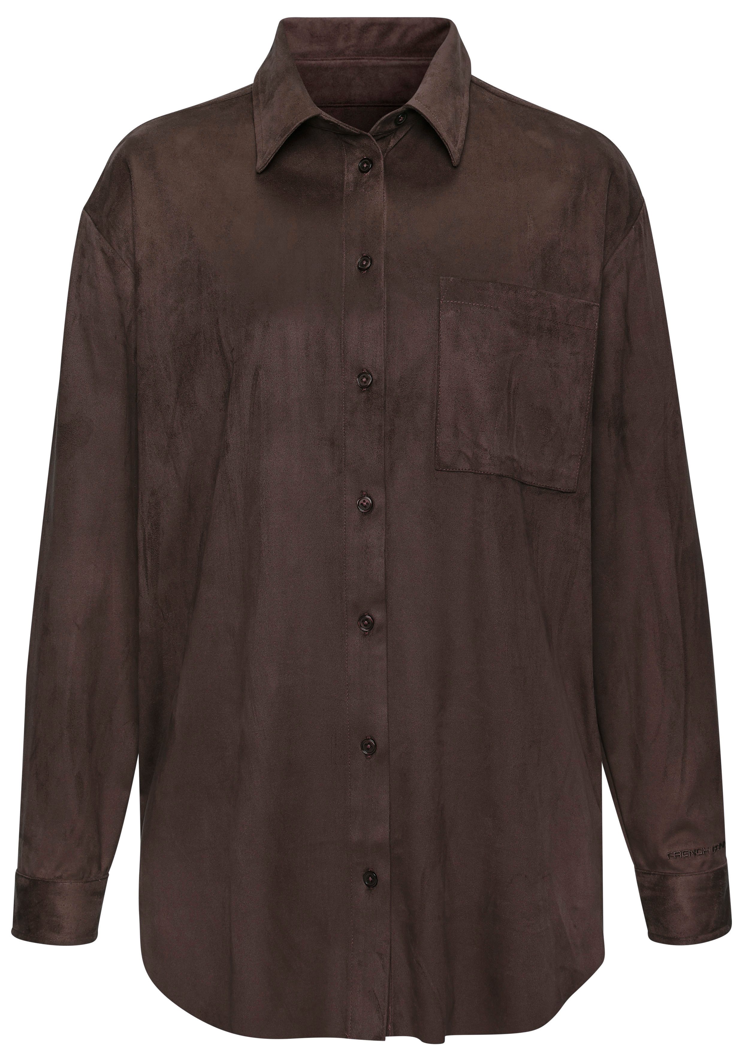 French Connection Langarmhemd aus Veloursleder-Imitat mit günstig online kaufen