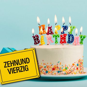 speecheese Metallschild 50. Geburtstag Metallschild mit Spruch: Zehnundvierzig Geschenk