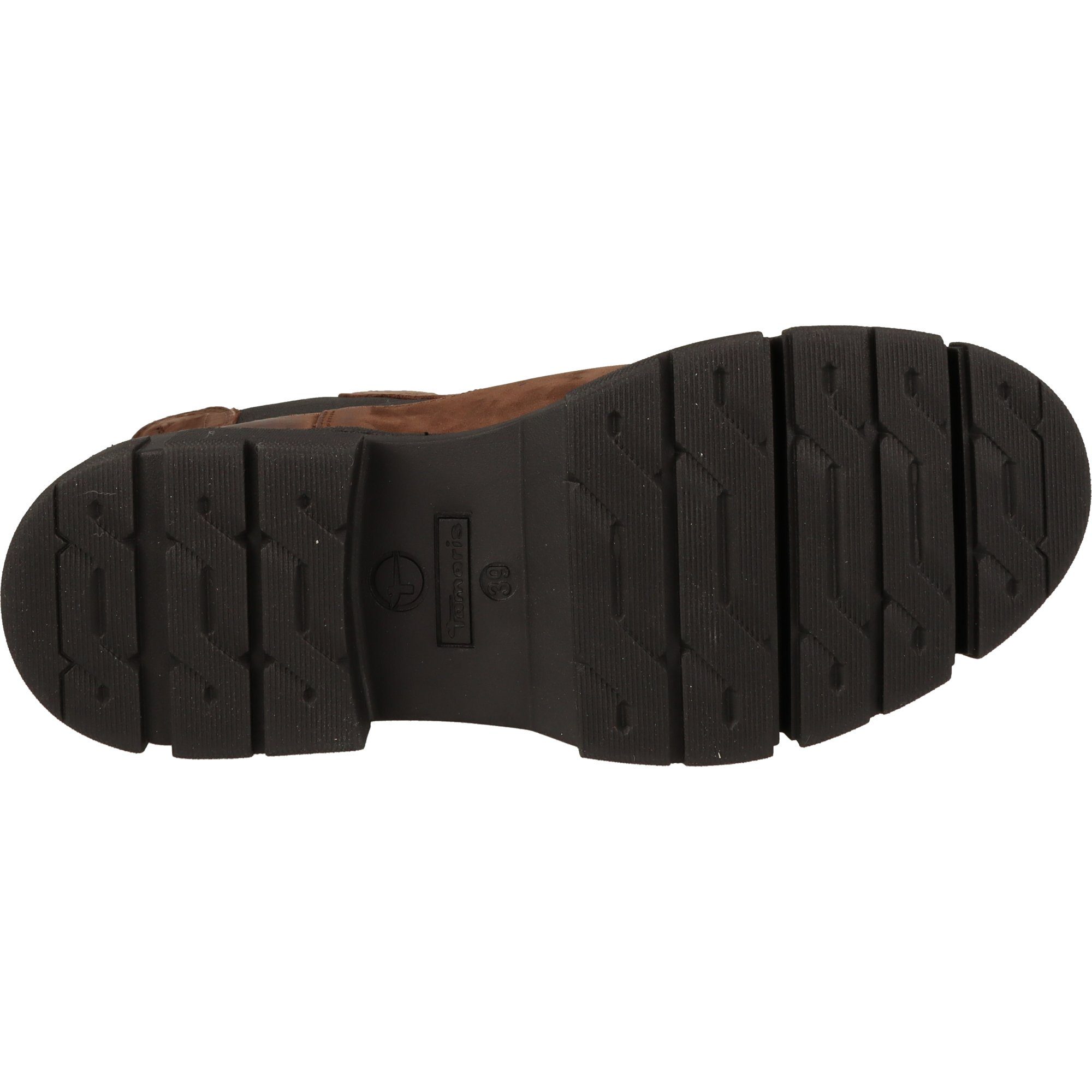 gepolstert Leder Nubuc Chelseaboots Mode Tamaris Mocca Stiefel 1-25901-41 Schuhe Damen