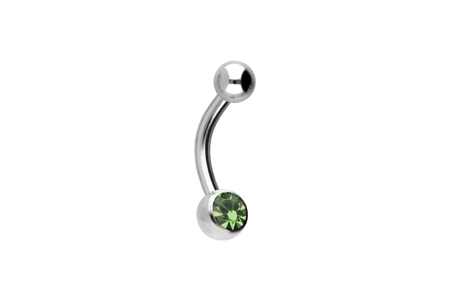 PIERCINGLINE Bauchnabelpiercing Titan Mini Bananabell KRISTALL günstig online kaufen