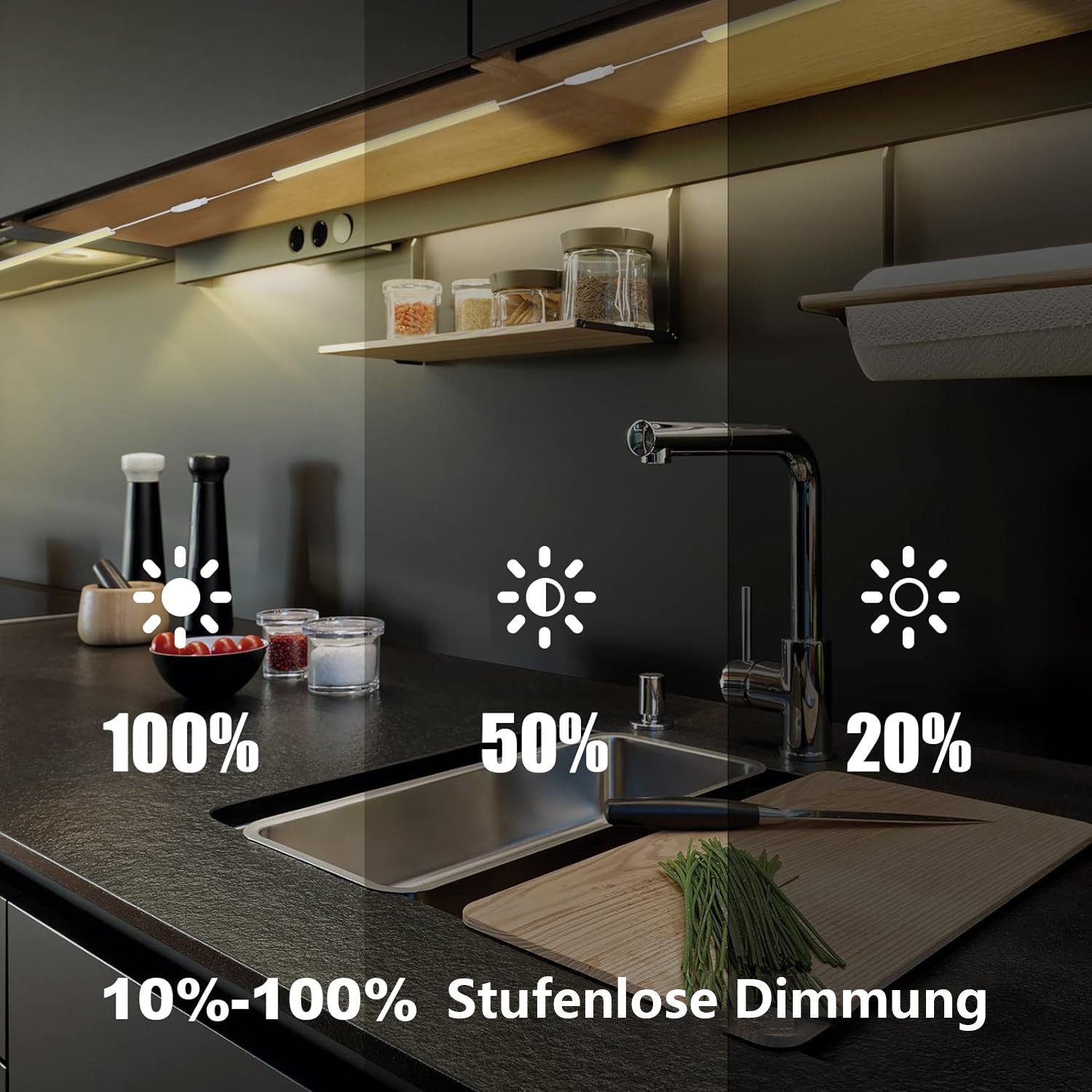 MUPOO LED Lichtleiste Unterschrankleuchten,LED Nachtlicht Dimmbar günstig online kaufen