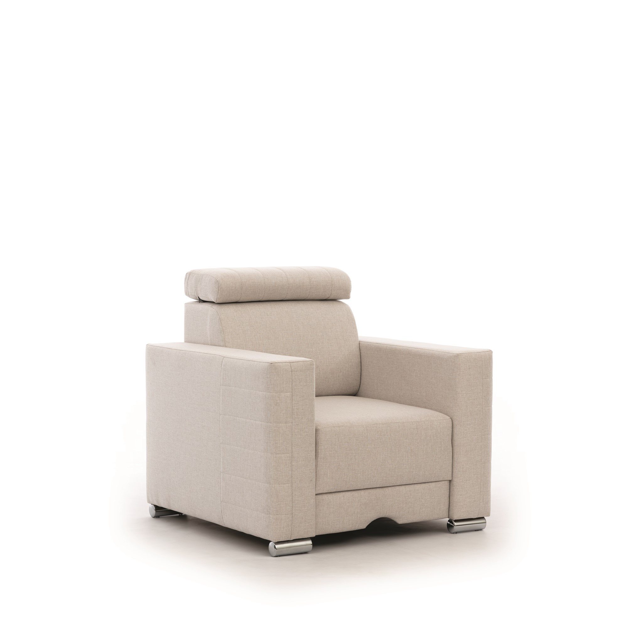 Fun Мебель Sessel Fernsehsessel CANTON in Stoff (verstellbare Kopfstützen), ausziehbare Fußstütze