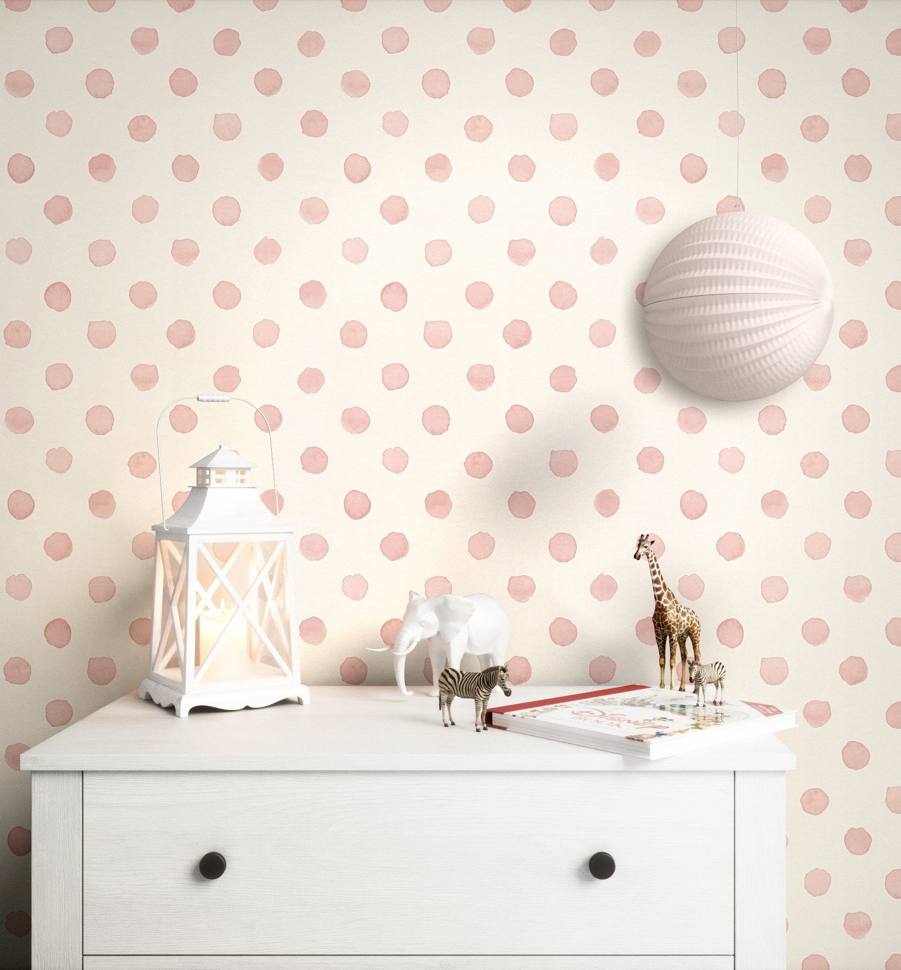 Newroom Vliestapete, Rosa Tapete Kinder Kreise günstig online kaufen