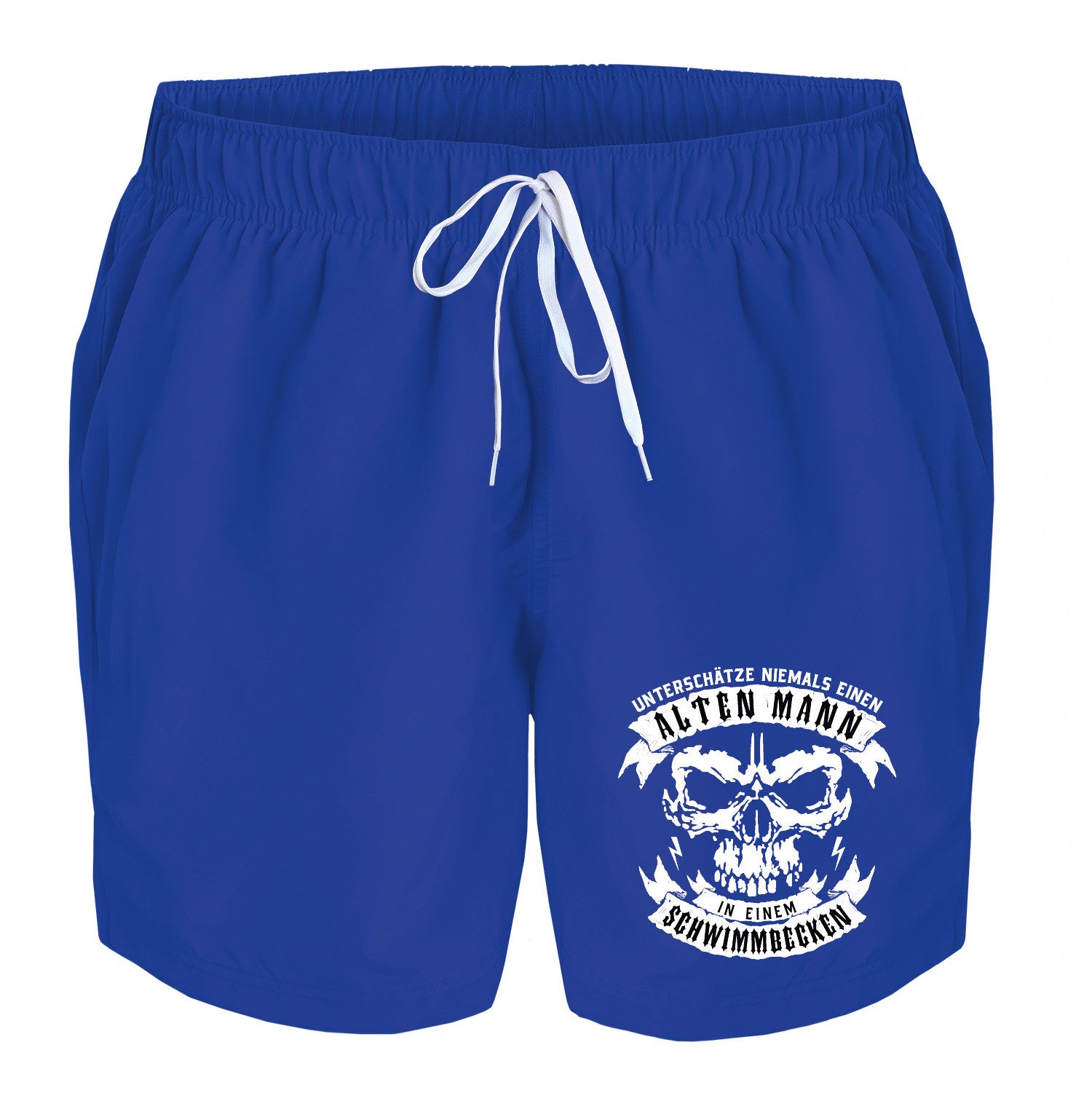 deinshirt Badehose Schwimmshorts Totenkopf alter Mann günstig online kaufen