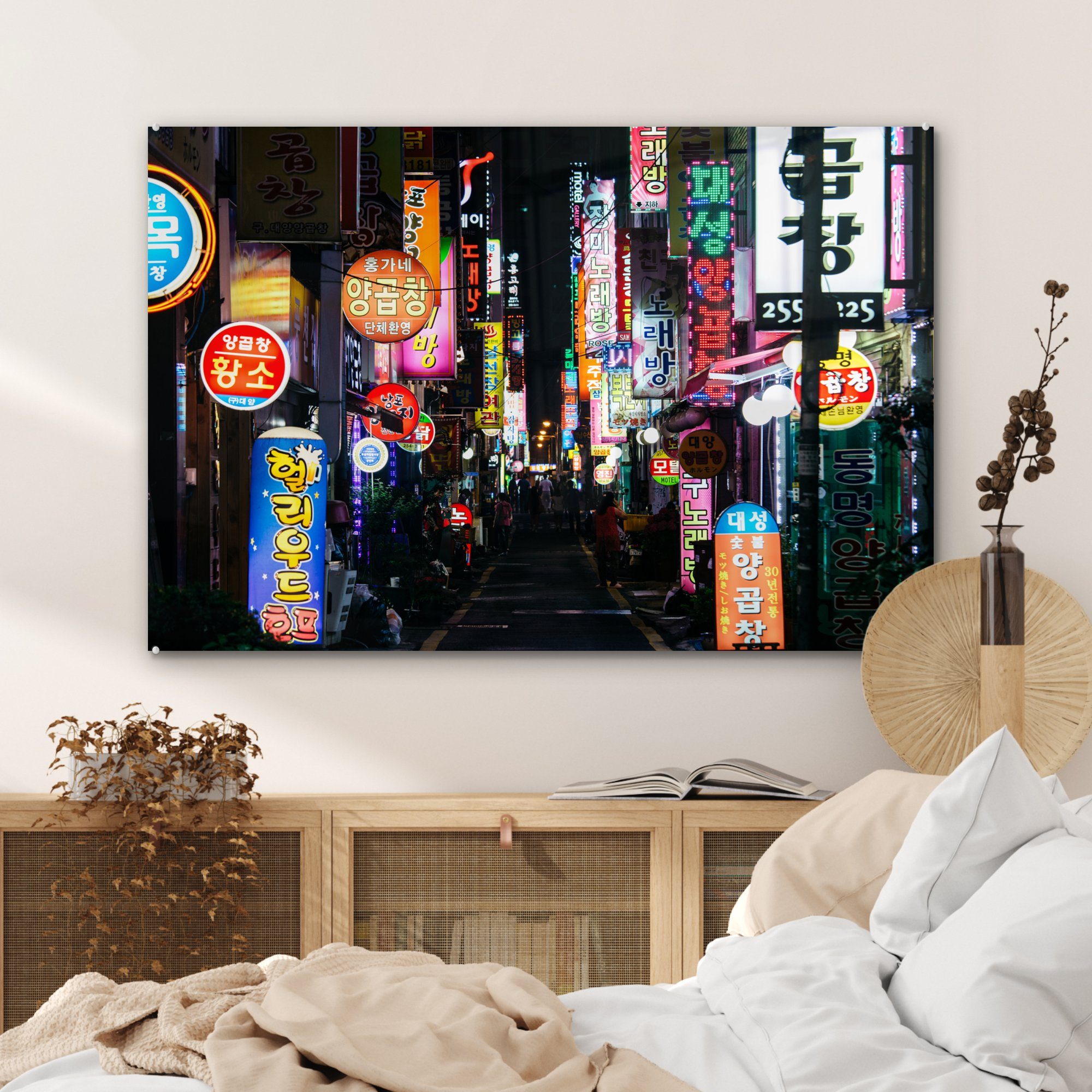 (1 Leicht, Schlafzimmer St), & Teller Acrylglasbild Korea Wohnzimmer MuchoWow - Acrylglasbilder -