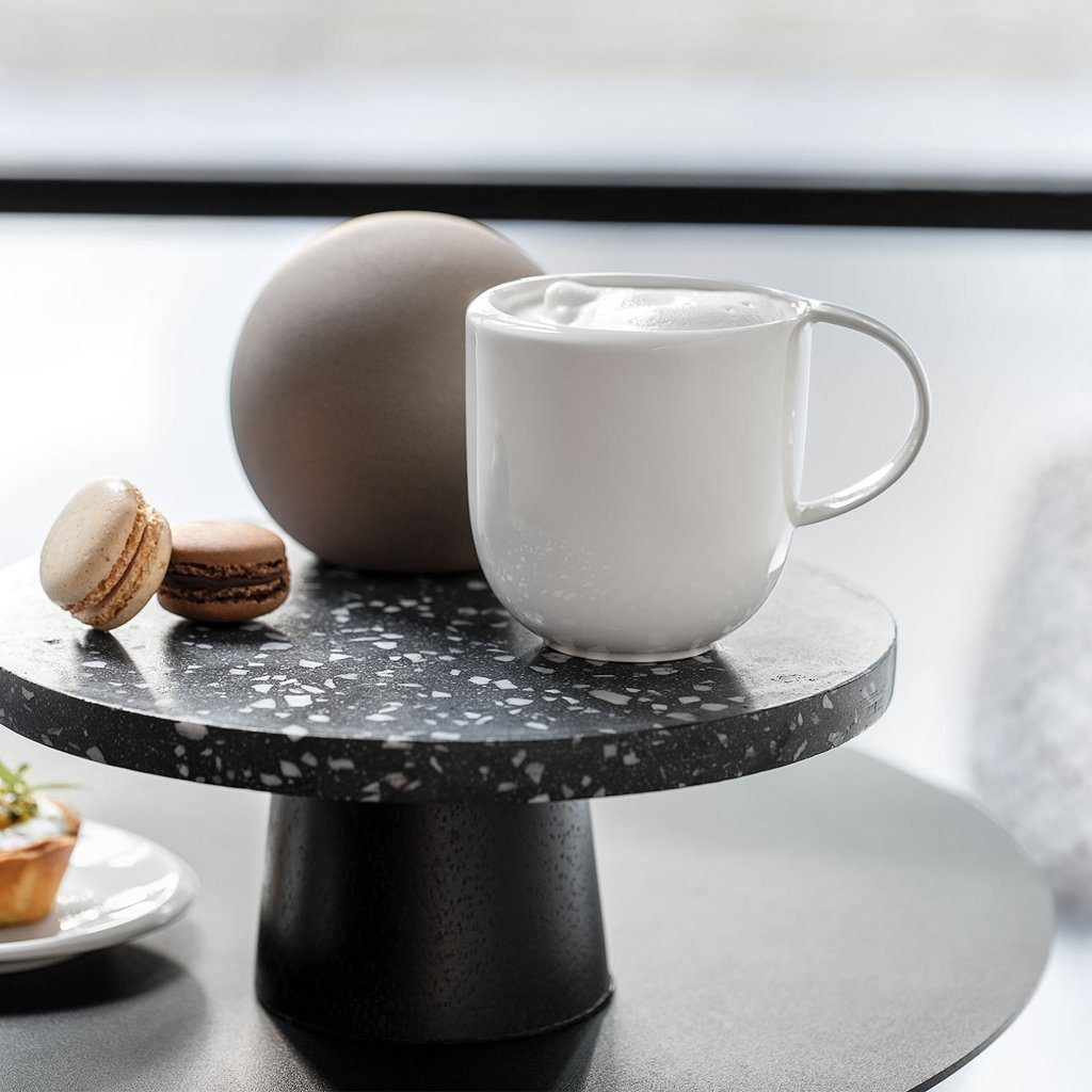 Villeroy & Boch Tasse NewMoon Henkelbecher, 300 ml, weiß, 1-tlg., Porzellan, Premium Porcelain, mikrow.- & spülm.sicher, Made in Germany