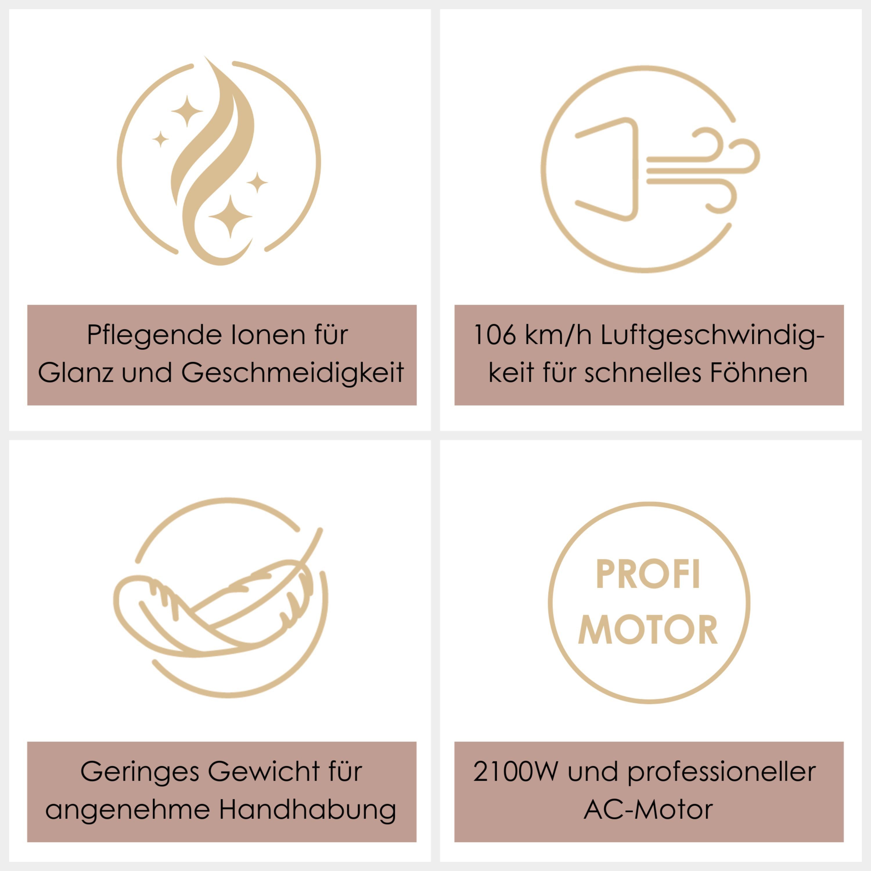 BaByliss Ionic-Haartrockner BaByliss Smooth Pro 2100 Haartrockner, 6709DE, 2100 W, 2100W, Fön mit Ionen-Technologie, Föhn mit Diffusor für Locken – Bild 5 von 5