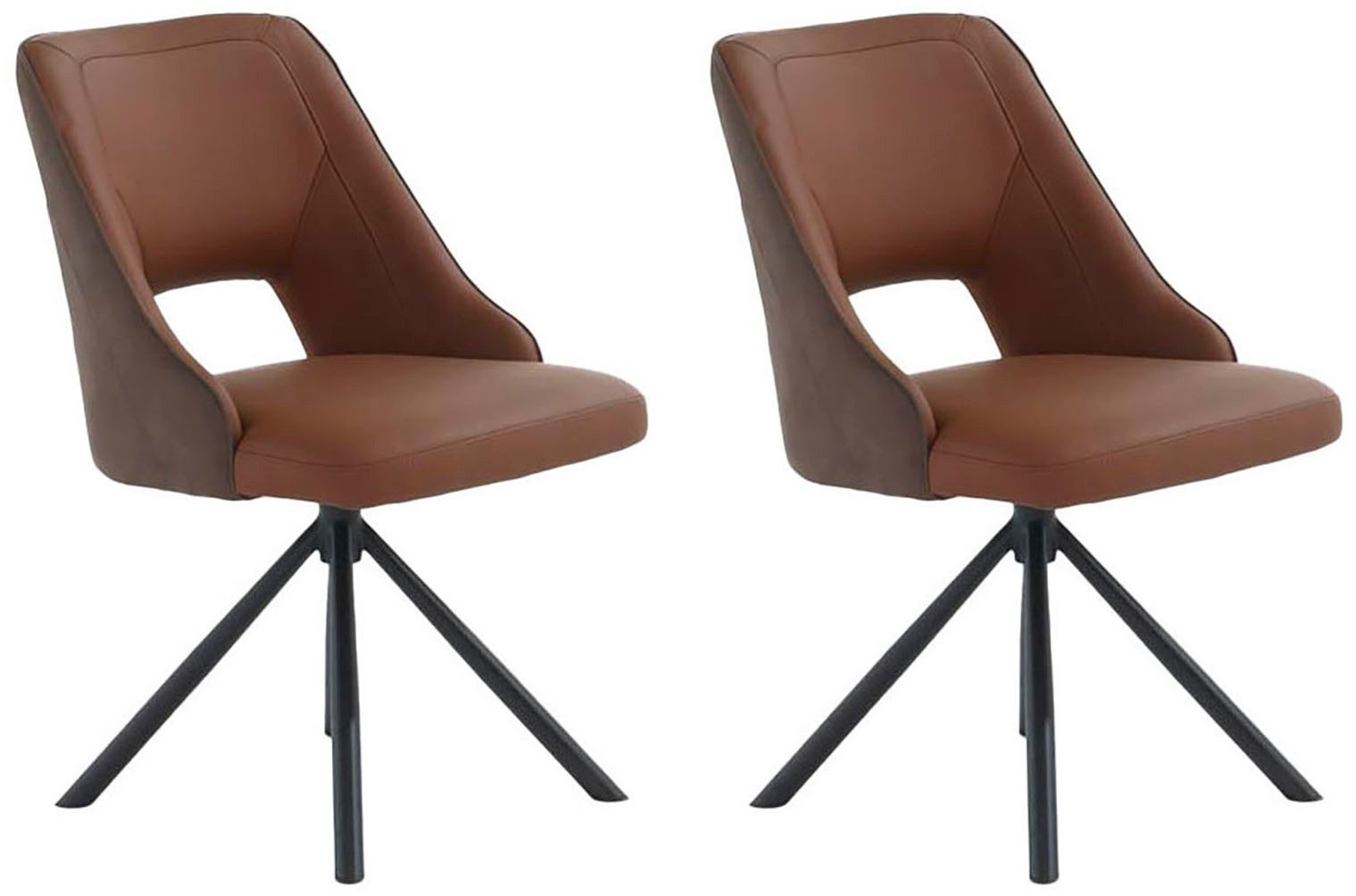 Jockenhöfer Gruppe Drehstuhl Milo (Set, 2 St) (Set, 2 St), Echtleder, inklusive Drehfunktion (360), bis 150kg belastbar