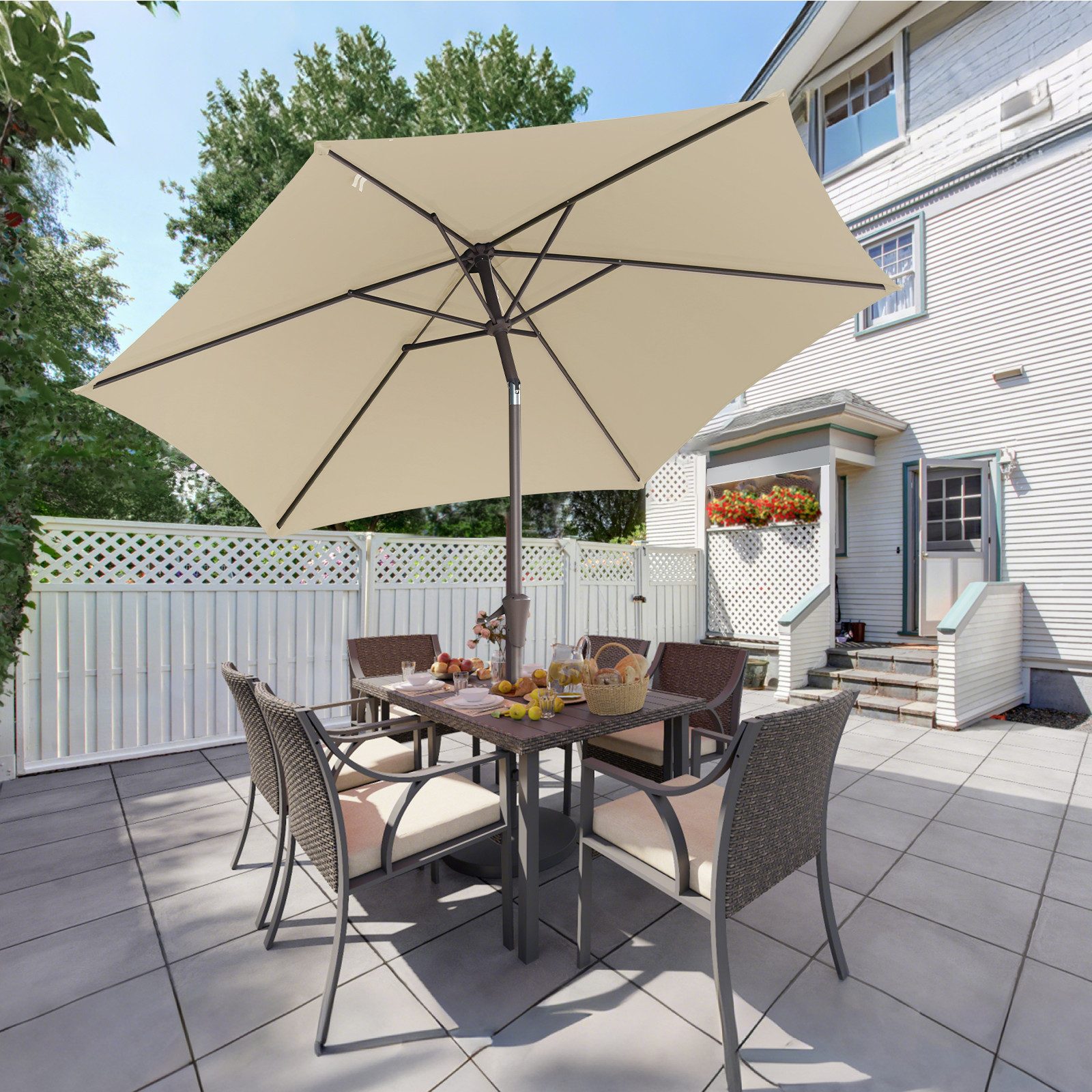 Sekey Sonnenschirm ø 270 cm Sonnenschirm günstig online kaufen