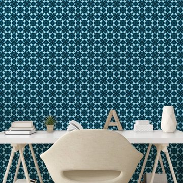 Abakuhaus Vinyltapete selbstklebendes Wohnzimmer Küchenakzent, Retro Vintage geometrisches Muster
