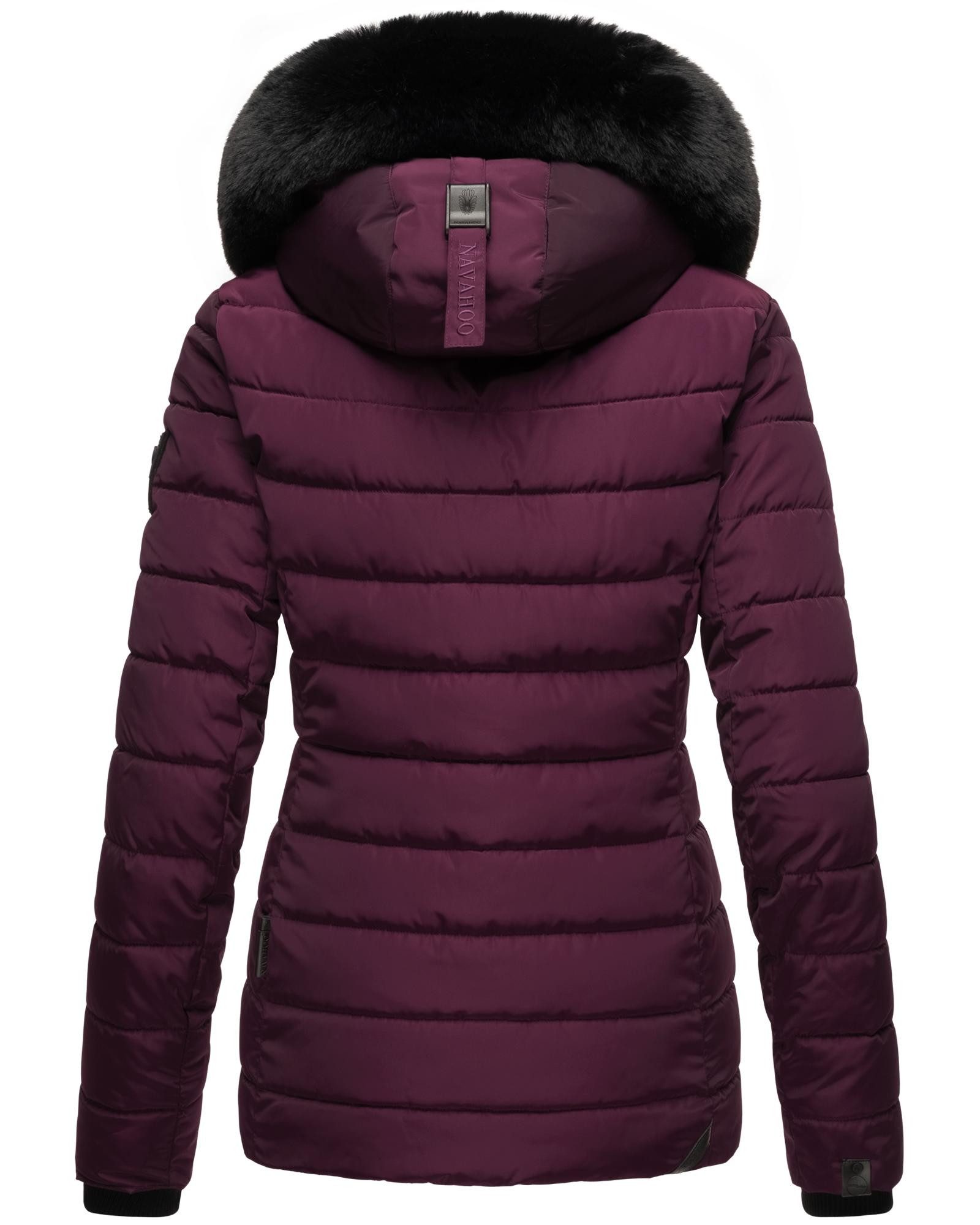 Navahoo Steppjacke Milianaa Edle Winterjacke mit weicher Kunstfell-Kapuze