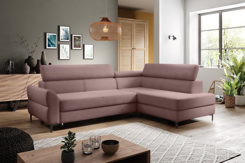 Stylefy Ecksofa Remondini, L-Form, Eckcouch, mane links oder rechts bestellbar, mit Bettfunktion und Bettkasten, Relaxfunktion, Modern Design