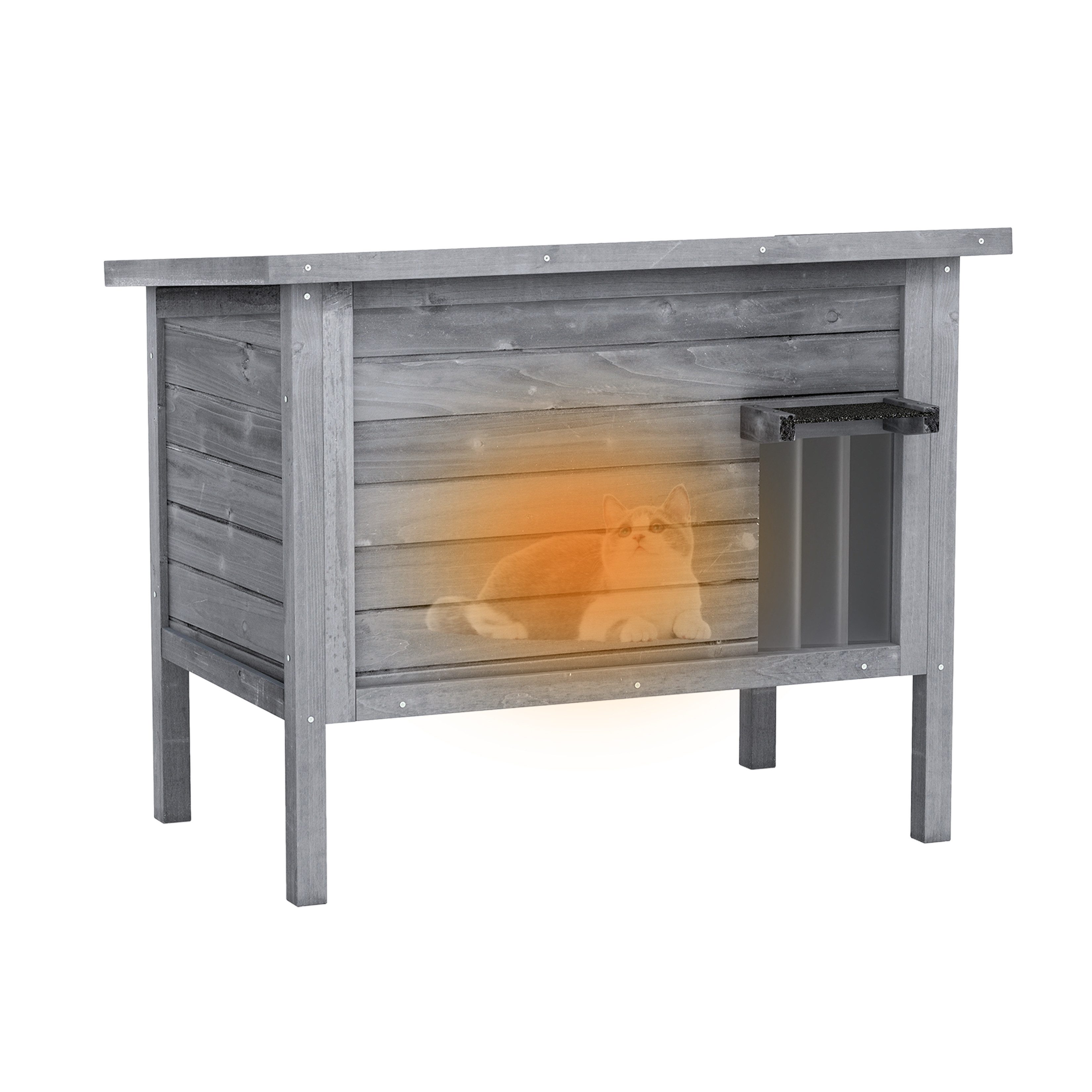 COSTWAY Tierhaus, Katzenhaus, Katzenhütte, Winterfest, mit Dach, Tür, Outdo günstig online kaufen